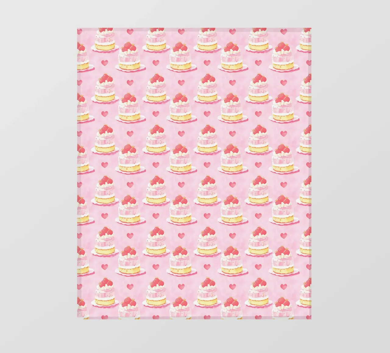 Vintage Pink Hearts Kawaii Strawberry Shortcake Preppy Cakes pvc cover by Gentle Echoes Art