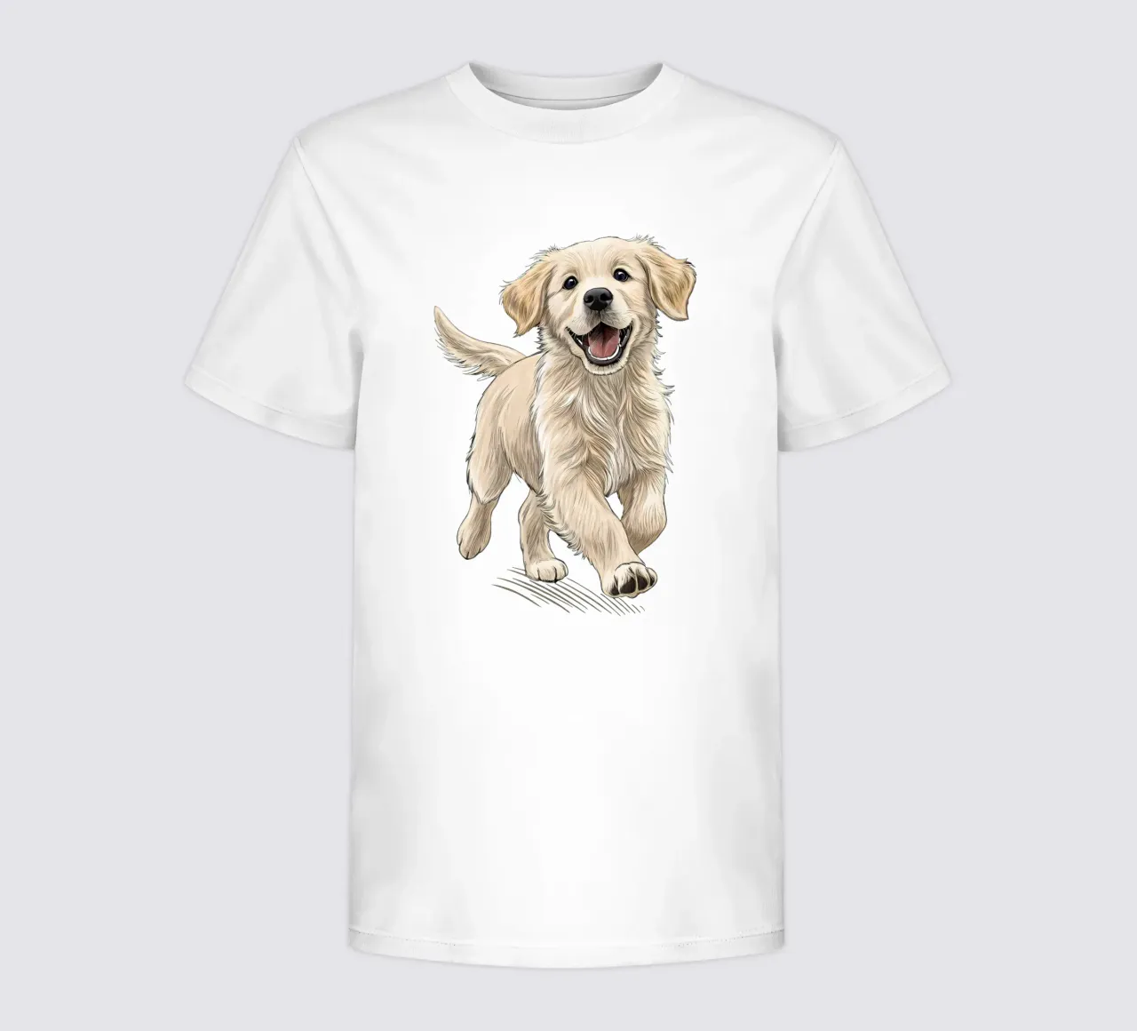Glücklicher Golden Retriever Hund Illustration Kinder T-Shirt von flufftee