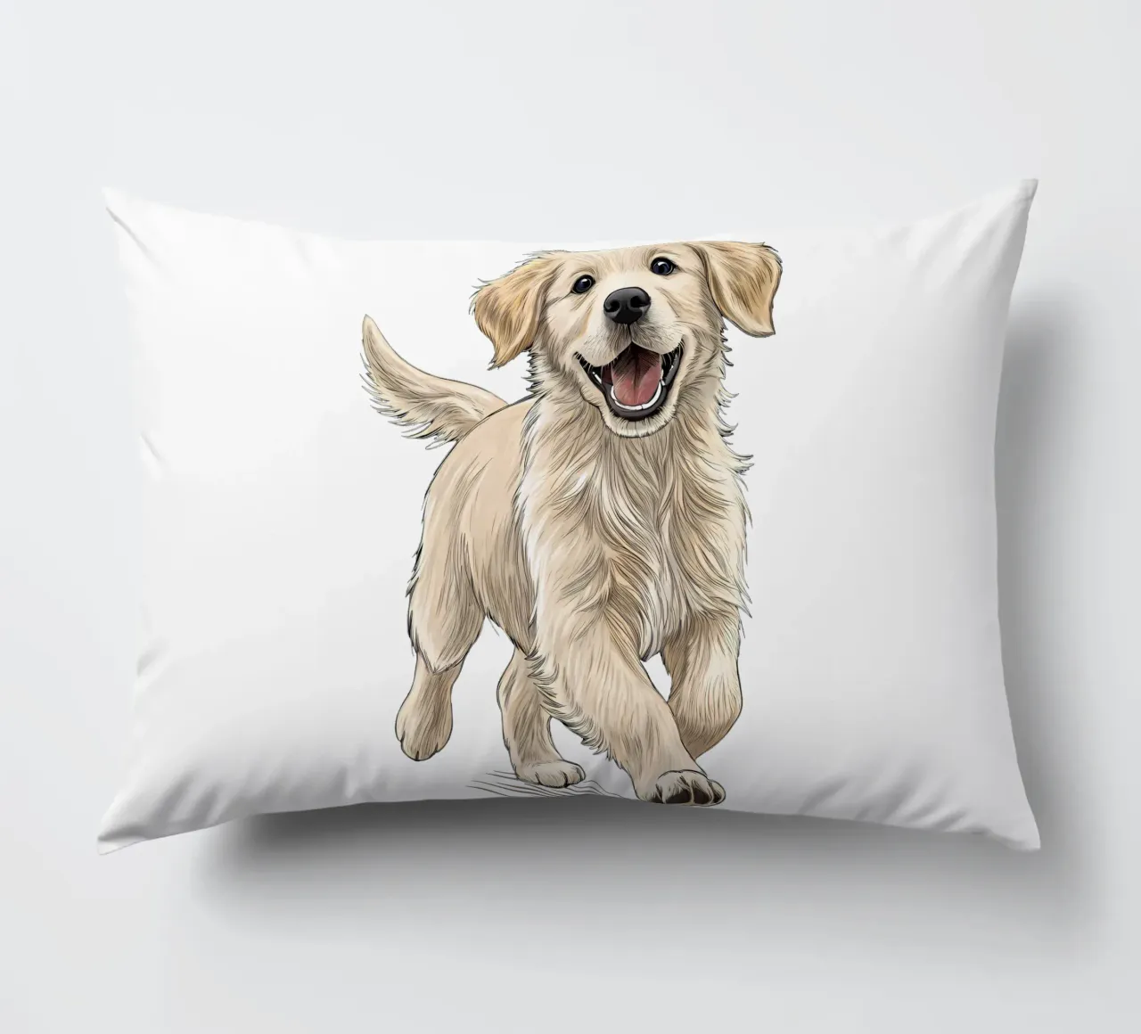 Glücklicher Golden Retriever Hund Illustration Kissen von flufftee