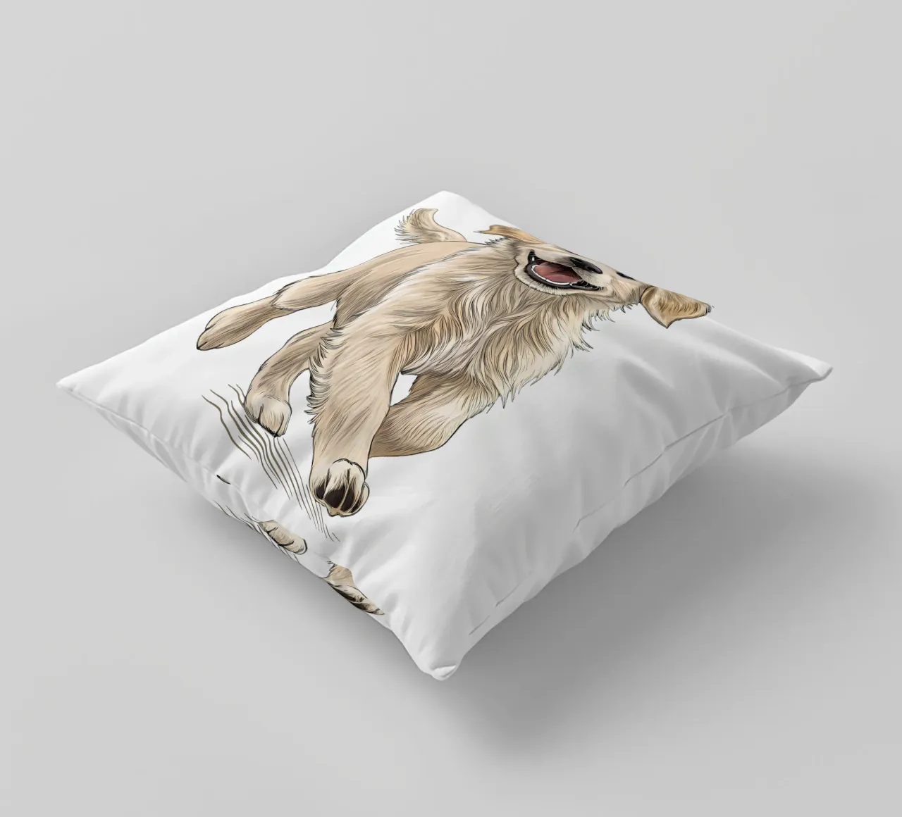 Glücklicher Golden Retriever Hund Illustration Kissen von flufftee