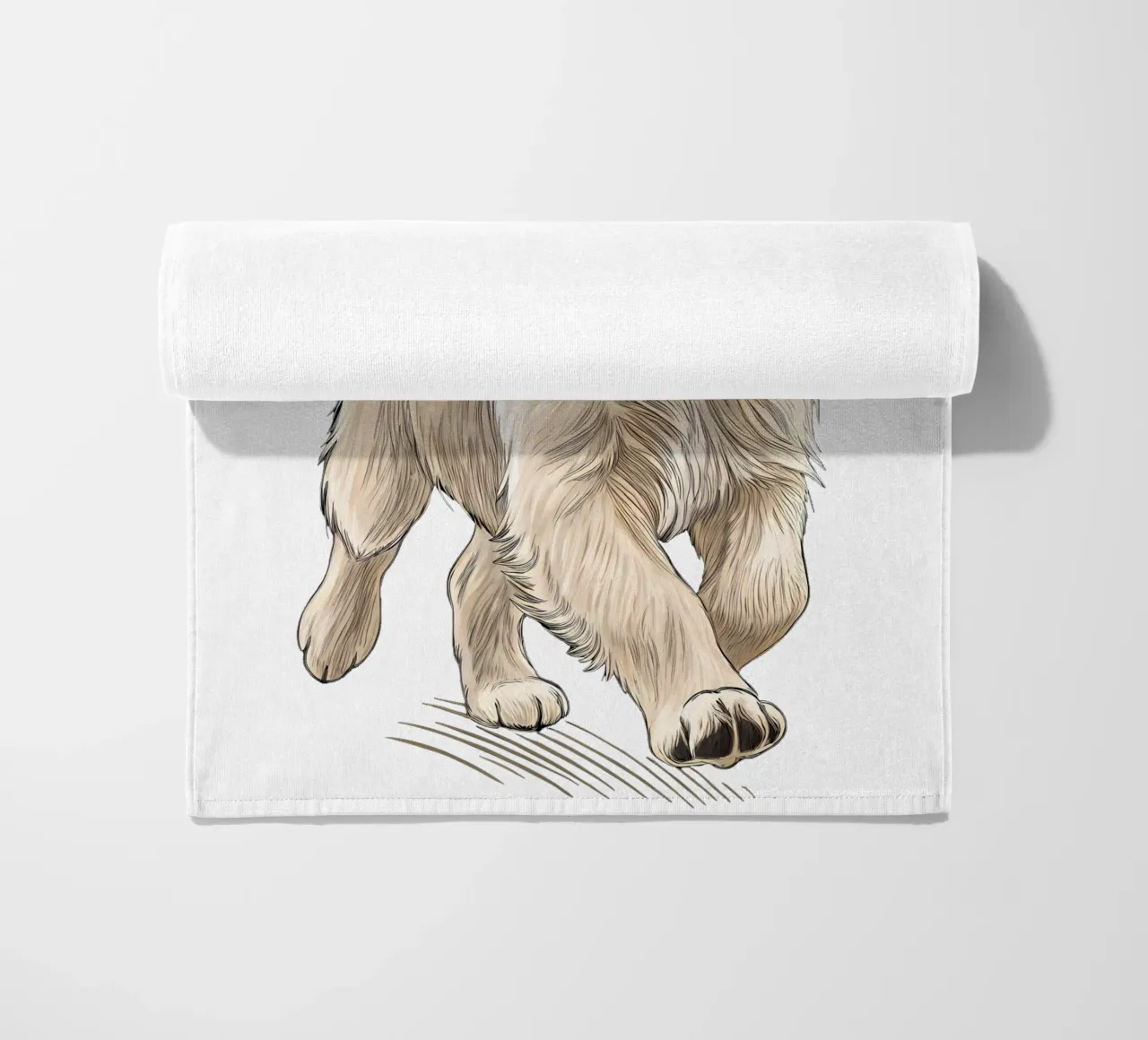 Glücklicher Golden Retriever Hund Illustration Strandtuch von flufftee