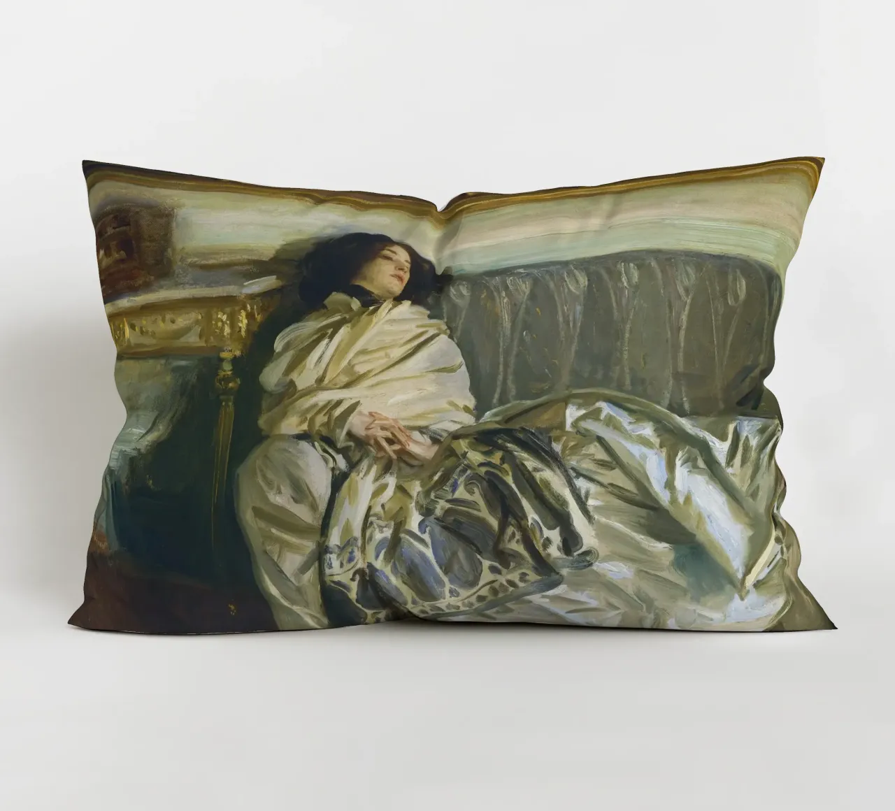 John Singer Sargent - Nonchaloir (Repose) decorative cushion by Timeless Artworks