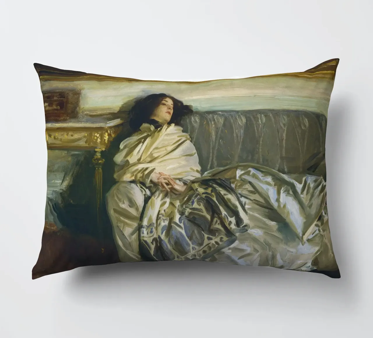 John Singer Sargent - Nonchaloir (Repose) decorative cushion by Timeless Artworks