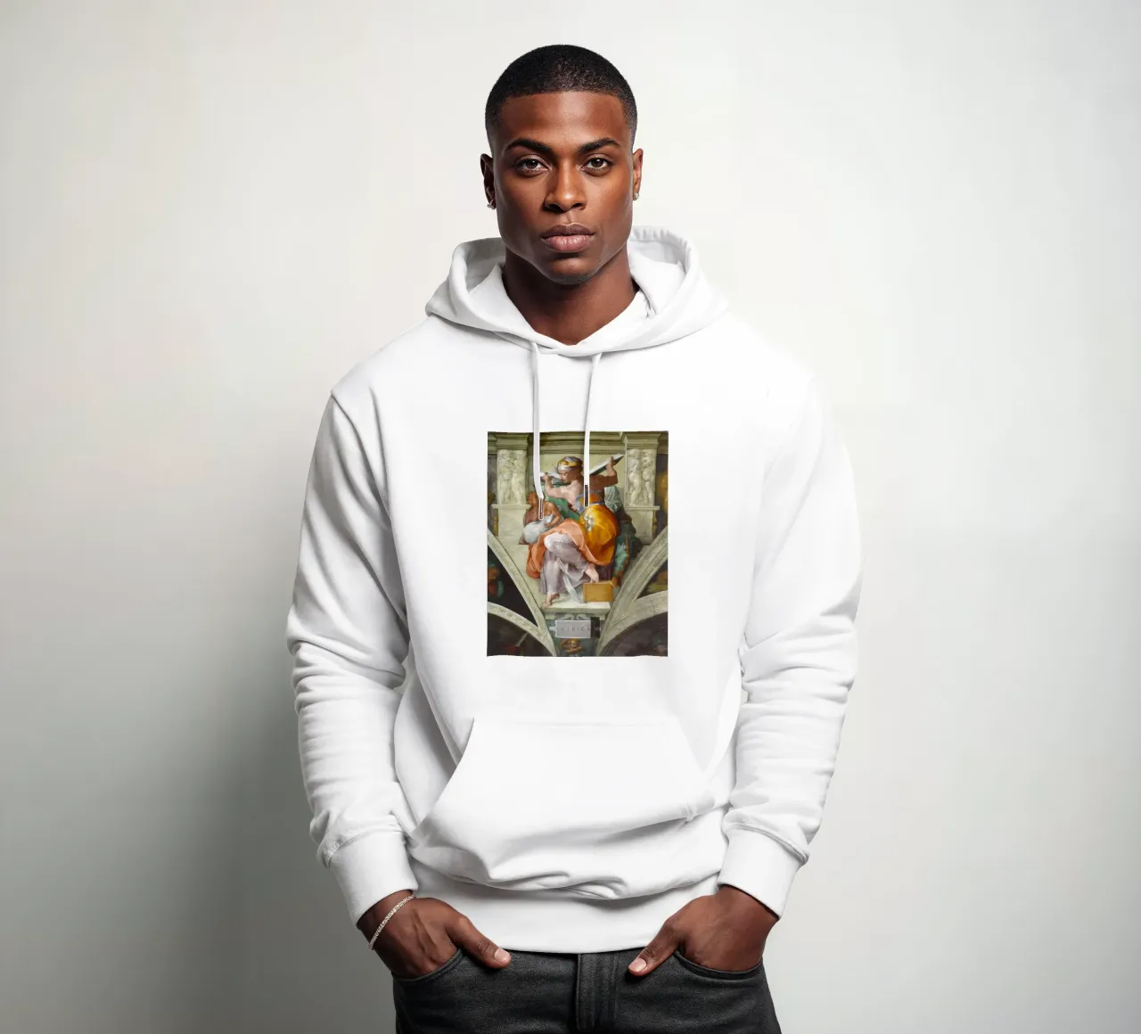 Michelangelo - La Sibilla libica felpa con cappuccio da Timeless Artworks