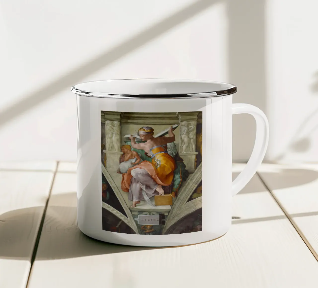 Michelangelo - La Sibilla libica tazza in smalto da Timeless Artworks