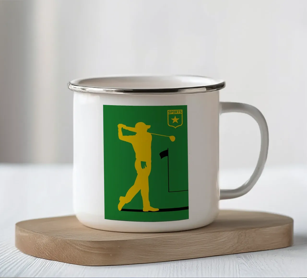 Golf tazza in smalto da Bo Lundberg