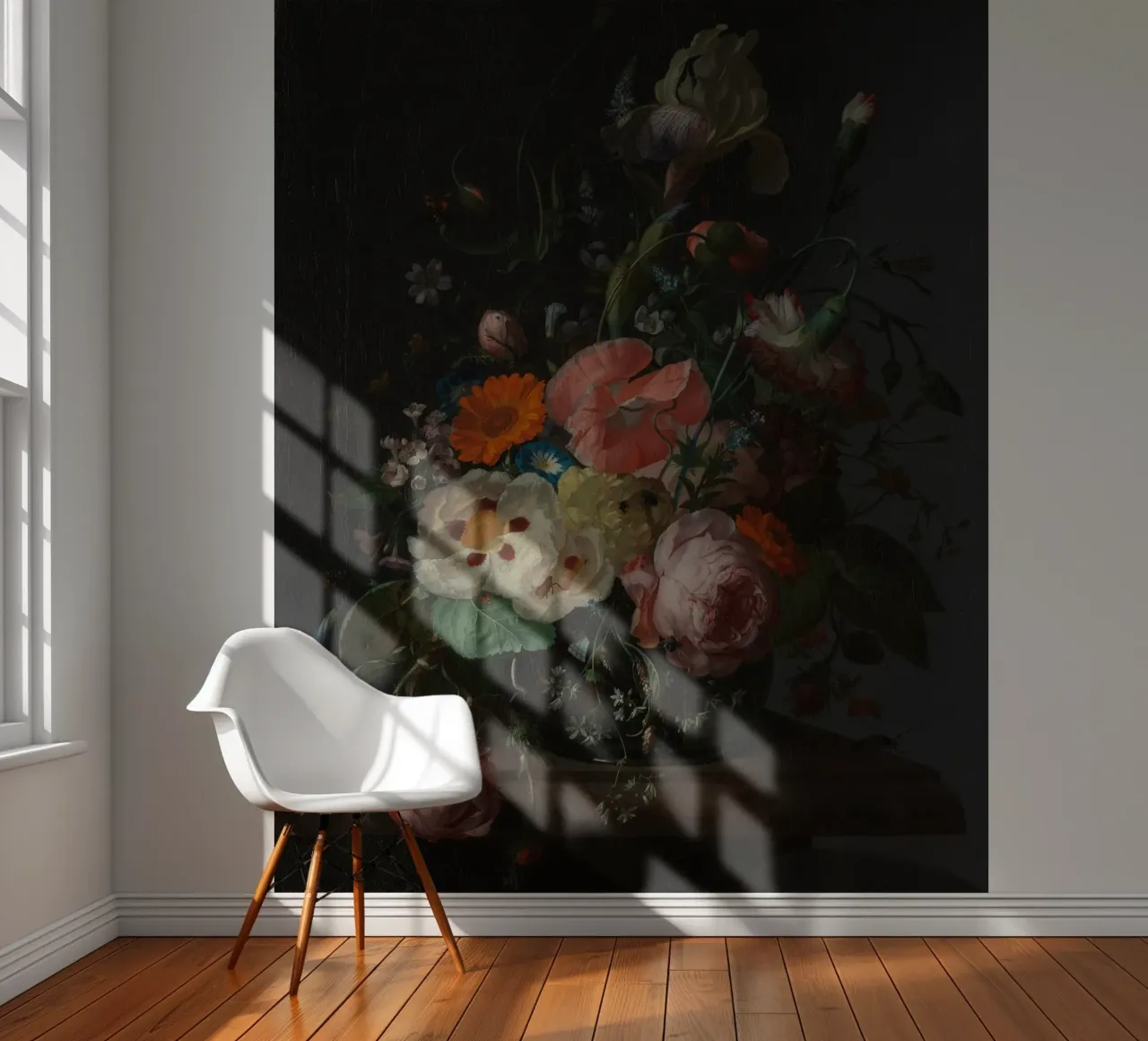Rachel Ruysch - Natura morta con fiori su un piano di marmo carta da parati fotografica da Timeless Artworks