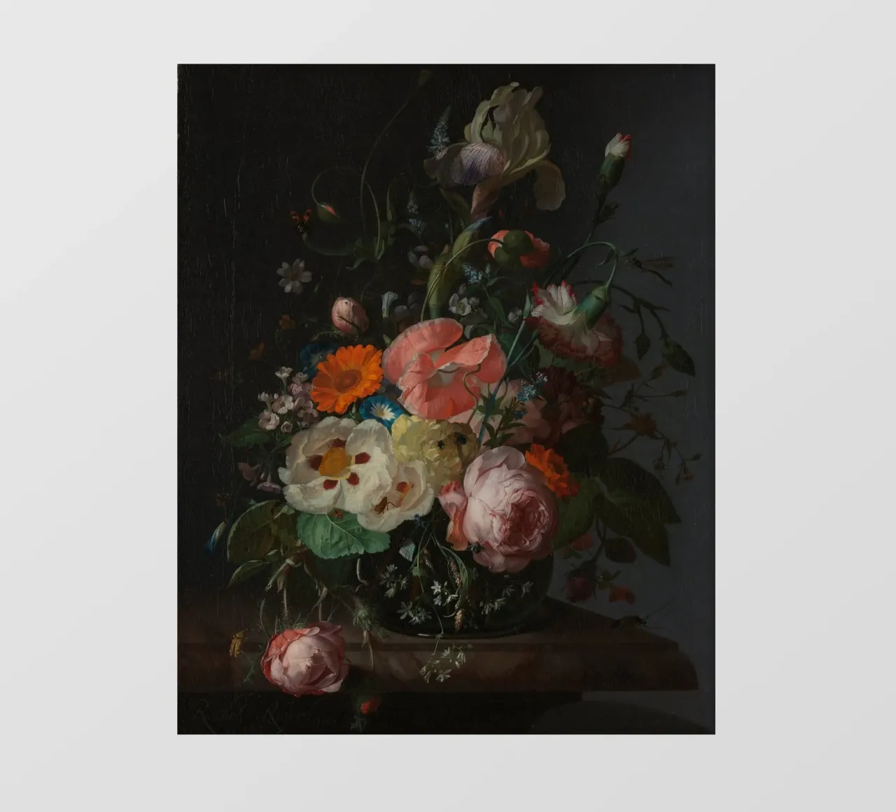Rachel Ruysch - Natura morta con fiori su un piano di marmo telo in pvc da Timeless Artworks