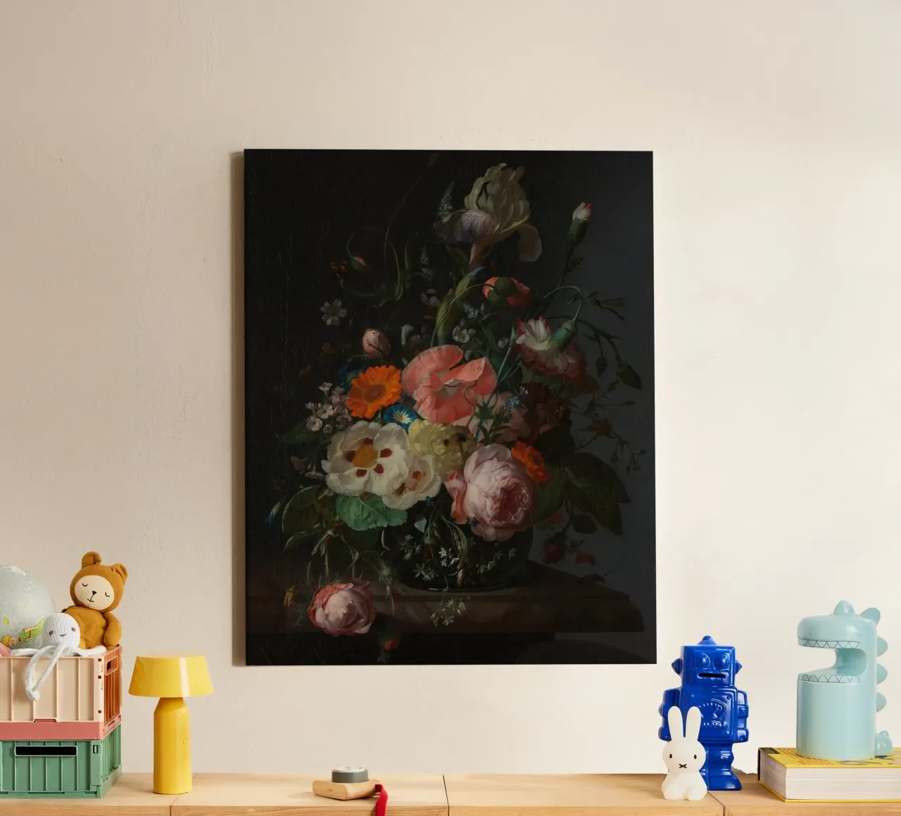 Rachel Ruysch - Still Life with Flowers on a Marble Tabletop canvas by Timeless Artworks