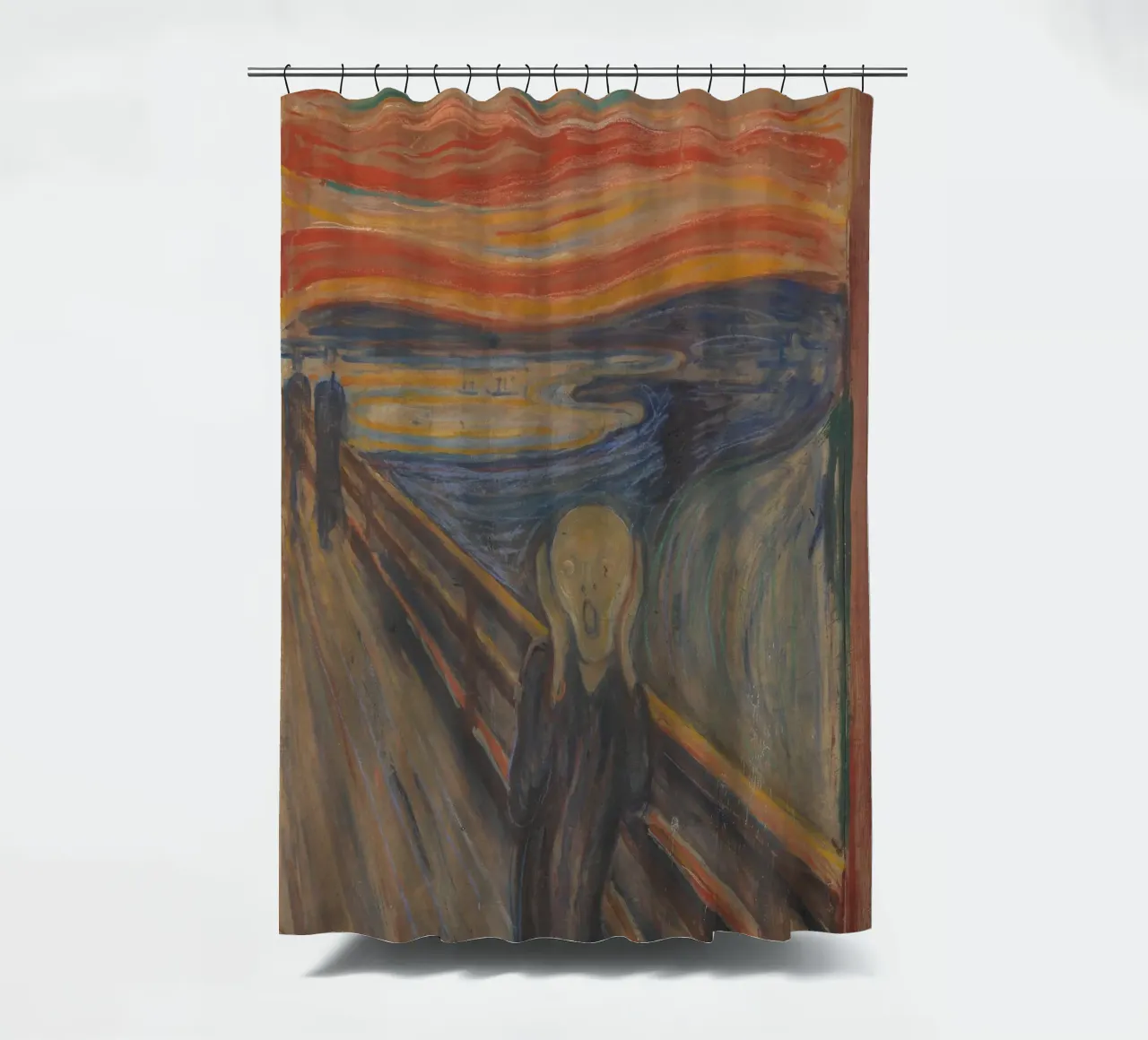 Edvard Munch - De schreeuw (I) douchegordijn van Timeless Artworks