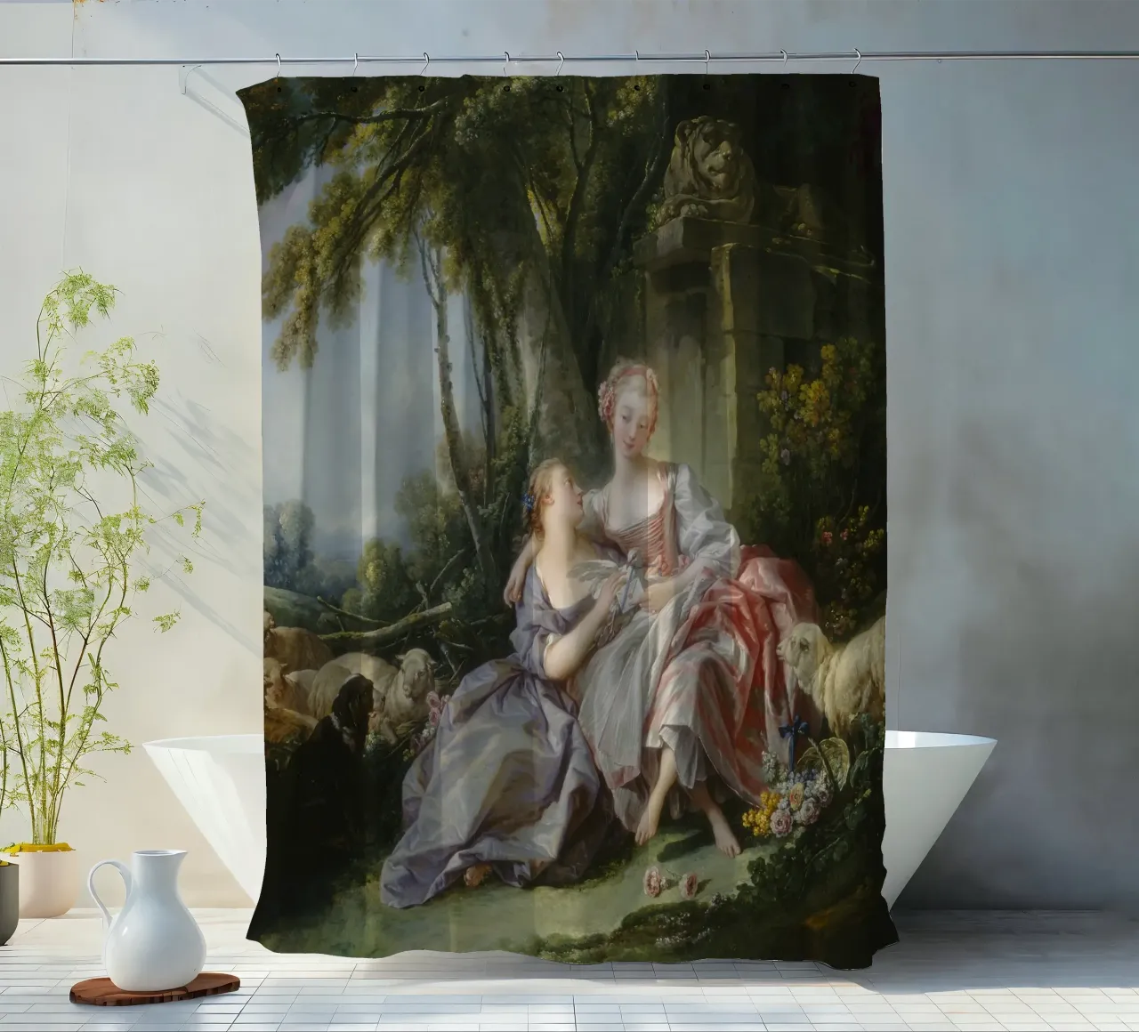 François Boucher - The love letter shower curtain by Timeless Artworks