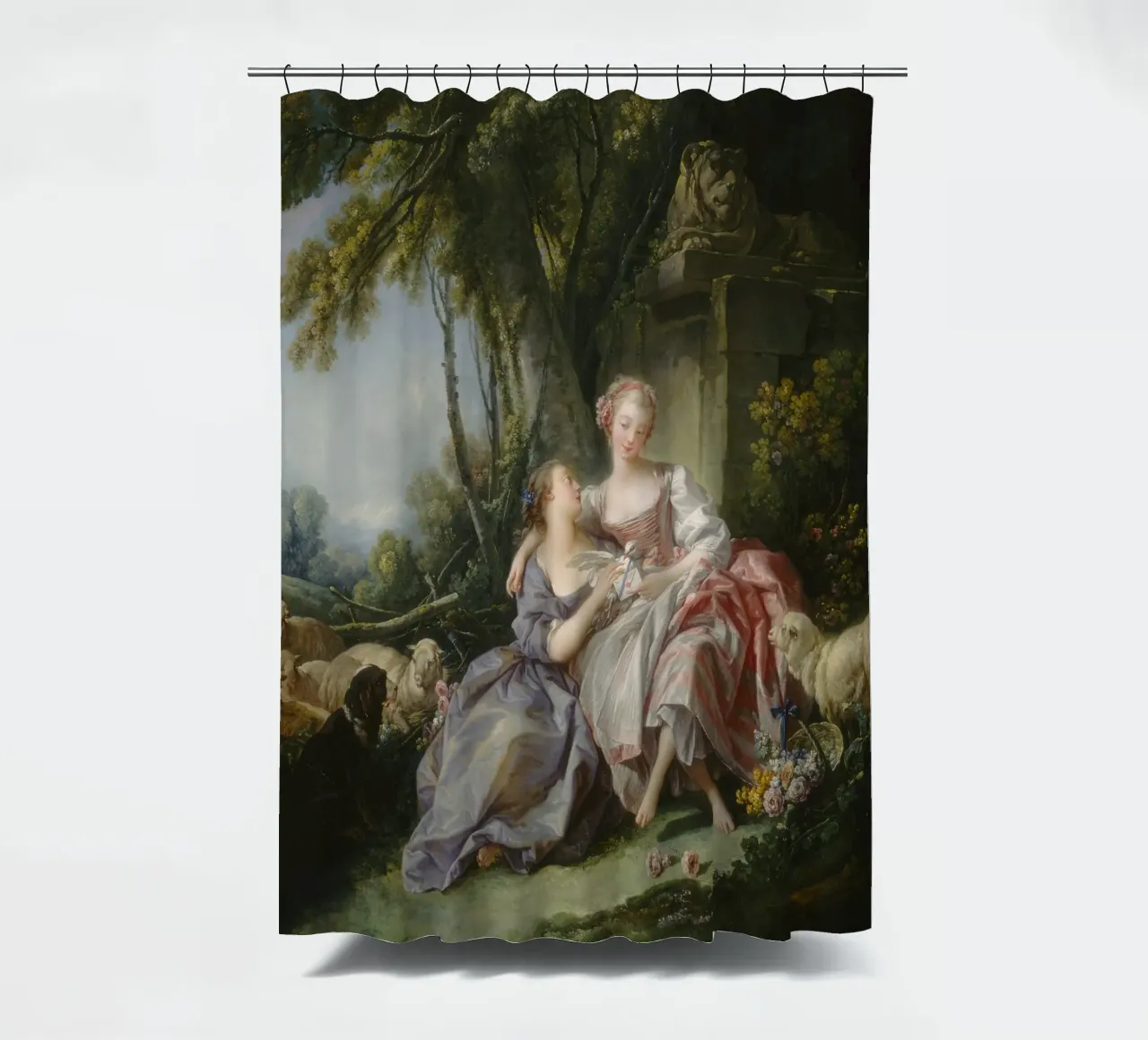 François Boucher - The love letter shower curtain by Timeless Artworks