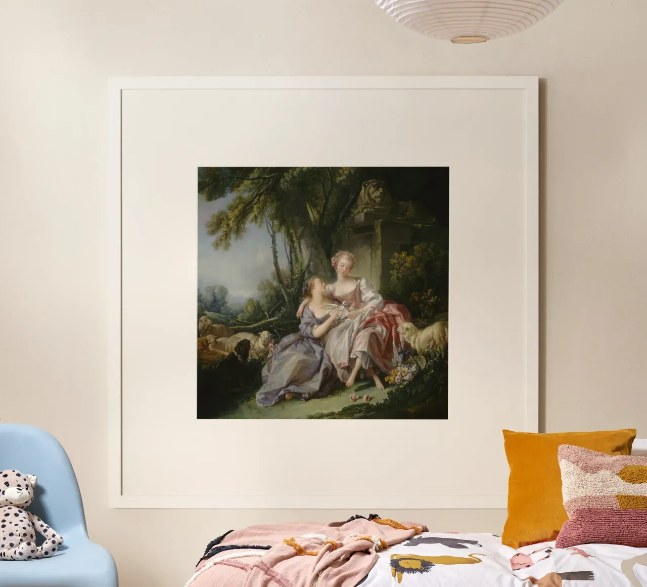 François Boucher - La lettera d'amore poster con telaio in legno da Timeless Artworks