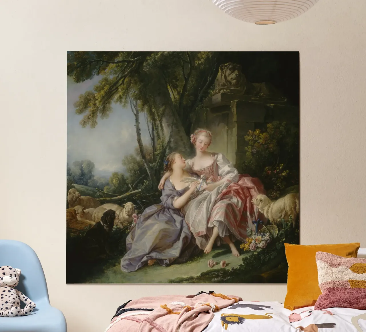 François Boucher - La lettera d'amore poster con telaio in legno da Timeless Artworks