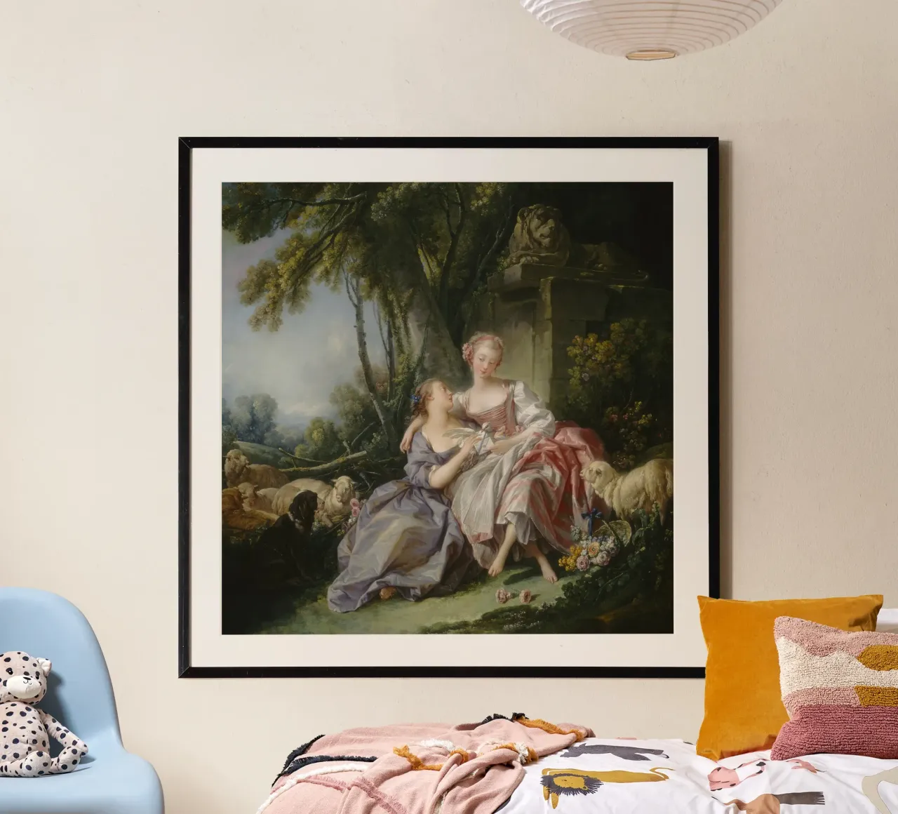 François Boucher - La lettera d'amore poster con telaio in legno da Timeless Artworks