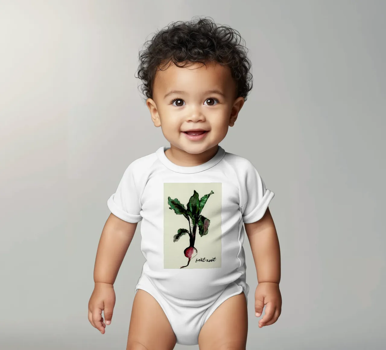 Beetroot body neonato maniche corte da Nathys_illustration