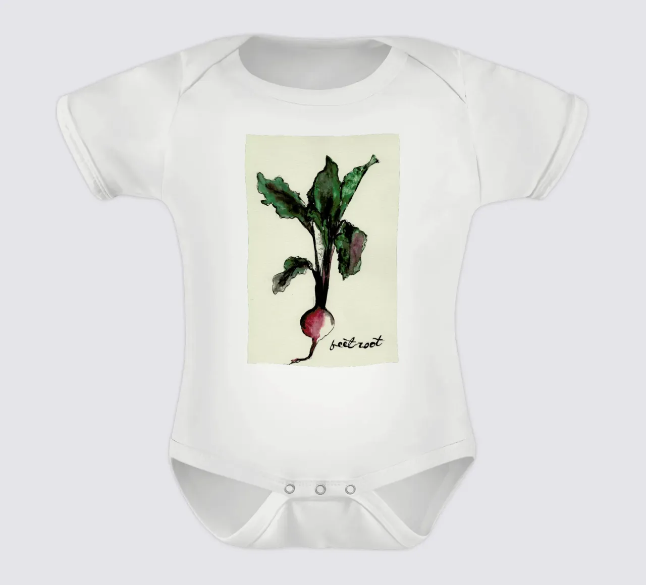 Beetroot babyrompertje korte mouwen van Nathys_illustration