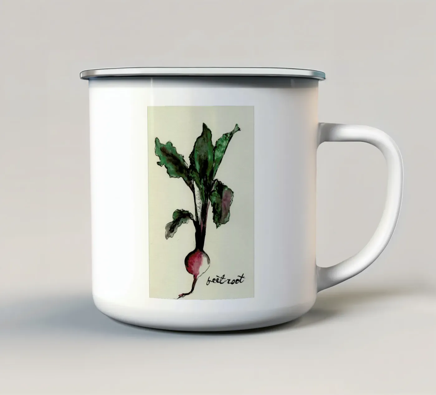 Beetroot enamel mug by Nathys_illustration