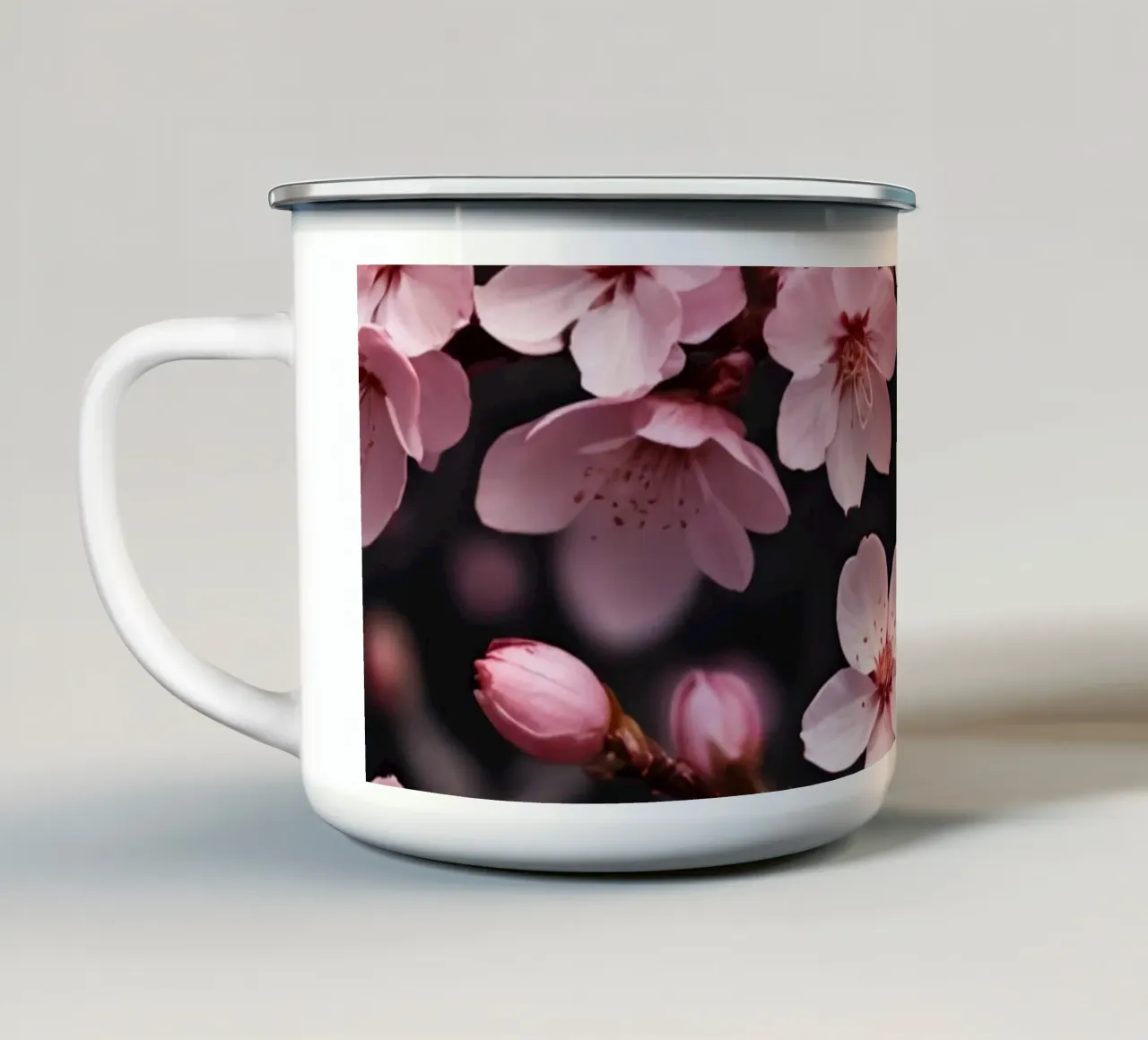 Fiori di ciliegio rosa 1 tazza in smalto da Léa Lefebvre Photography