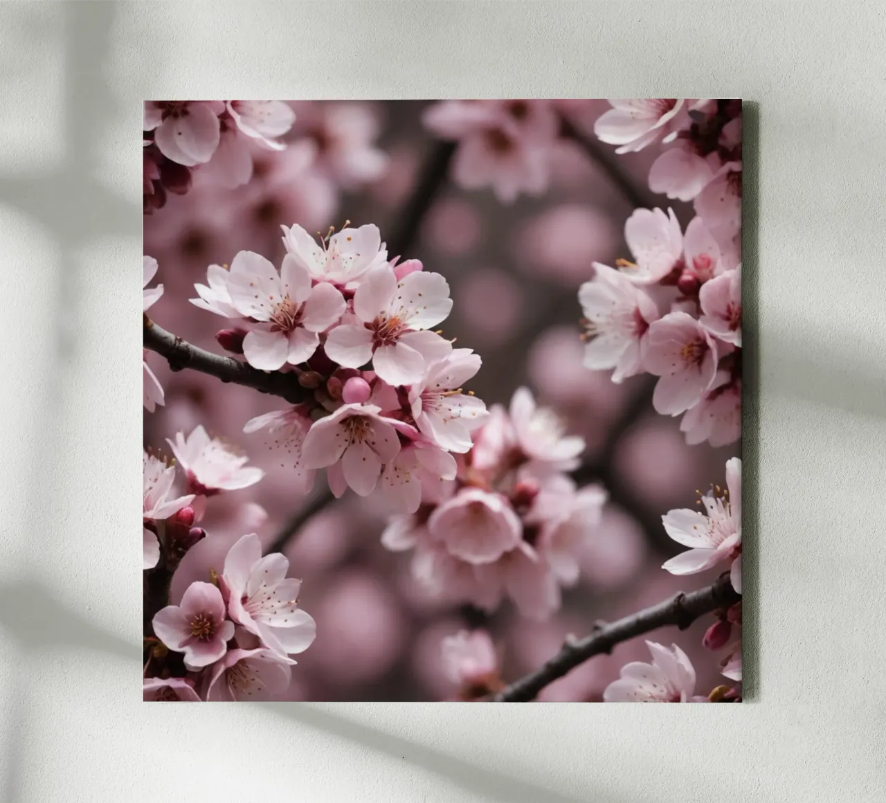 Pink cherry blossom 2 canvas with Floater frame by Léa Lefebvre Photography