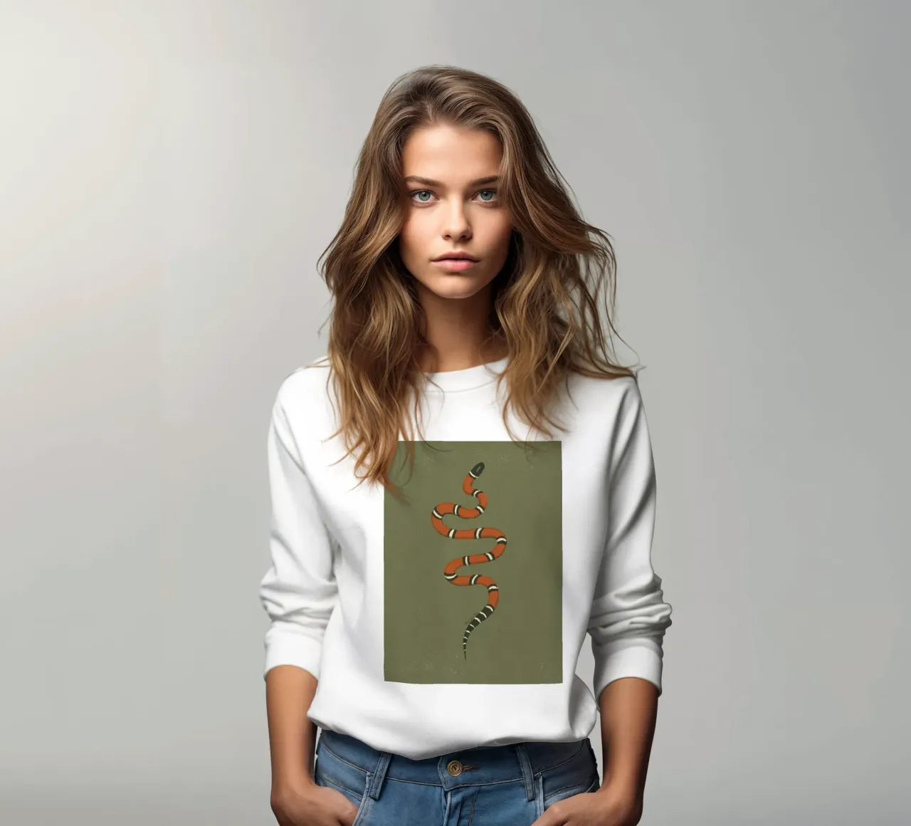 Anno del serpente, re del latte rosso serpente verde cachi Vintage felpa da This Wild Soul - Illustration
