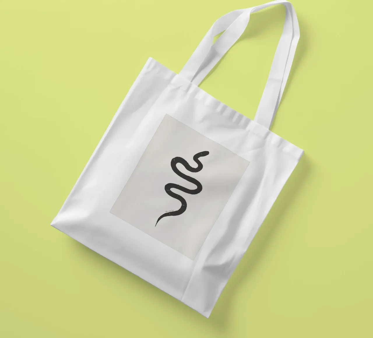 Chalk and Charcoal Organic Minimalist Boho Snake tote bag by This Wild Soul - Illustration