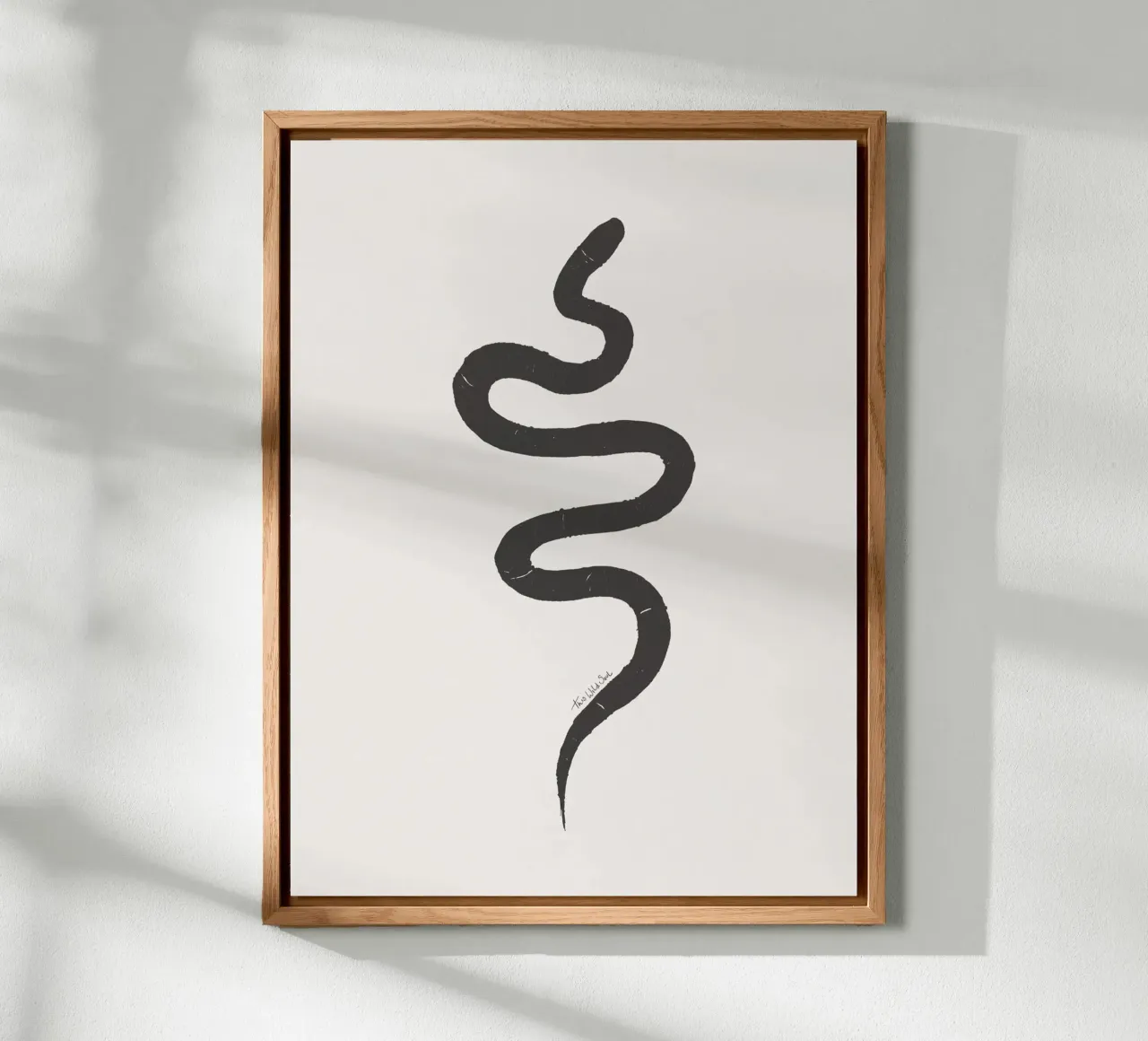 Gesso e carbone Organico Minimalista Boho Snake alluminio dibond da This Wild Soul - Illustration