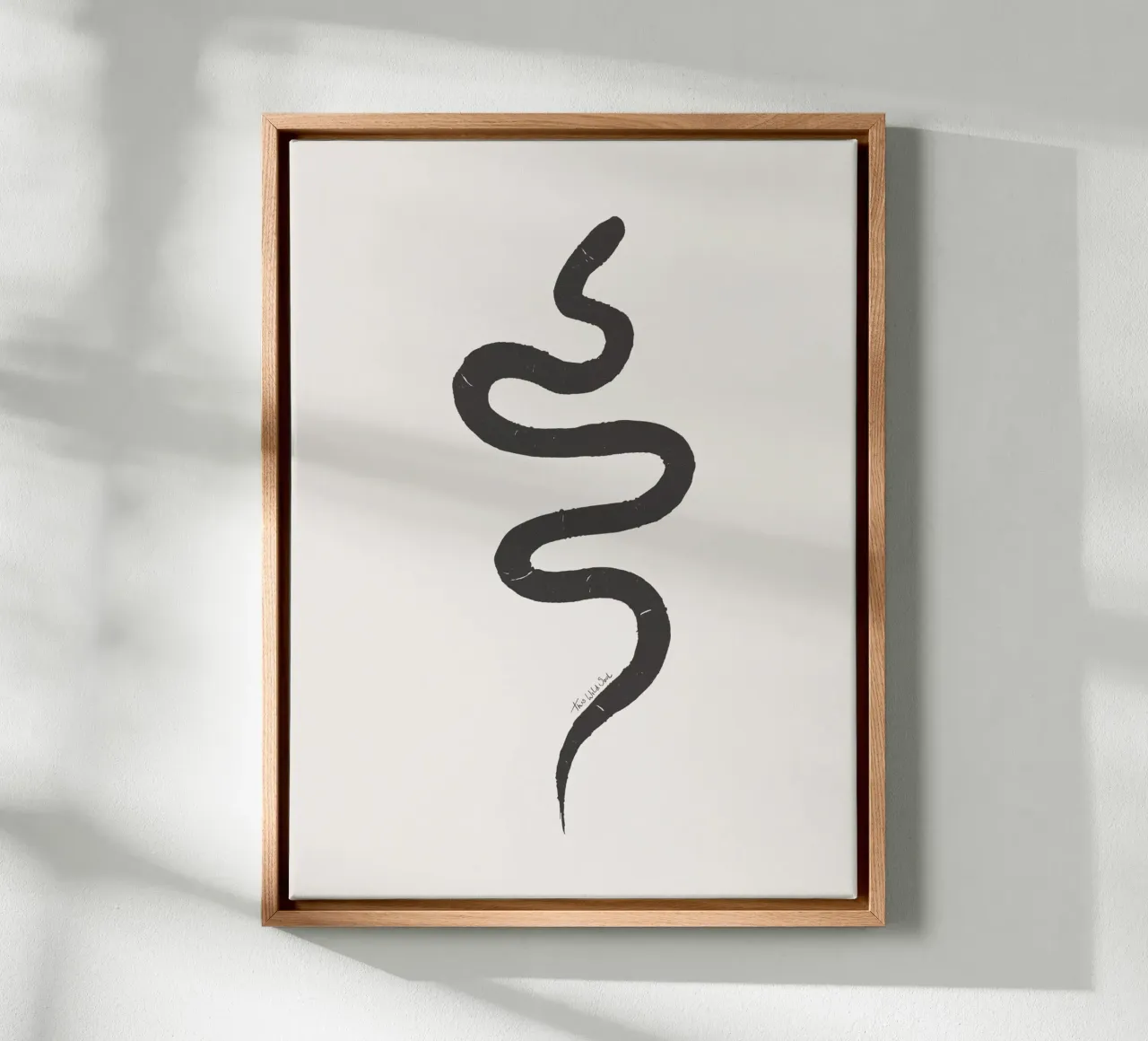 Chalk and Charcoal Organic Minimalist Boho Snake canvas by This Wild Soul - Illustration