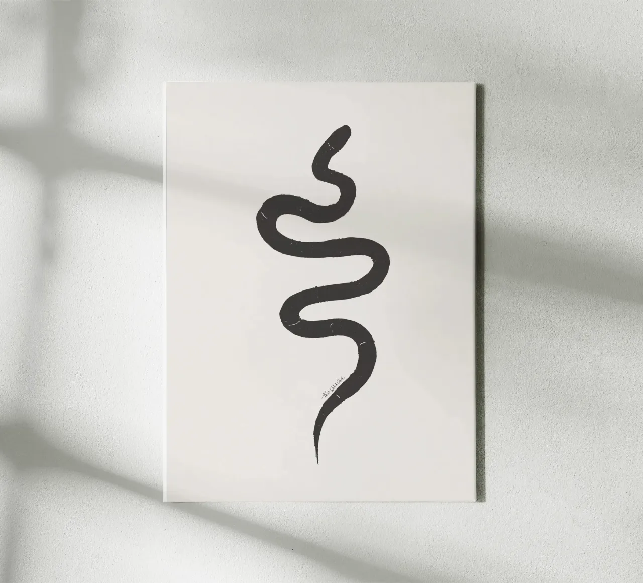 Chalk and Charcoal Organic Minimalist Boho Snake canvas by This Wild Soul - Illustration