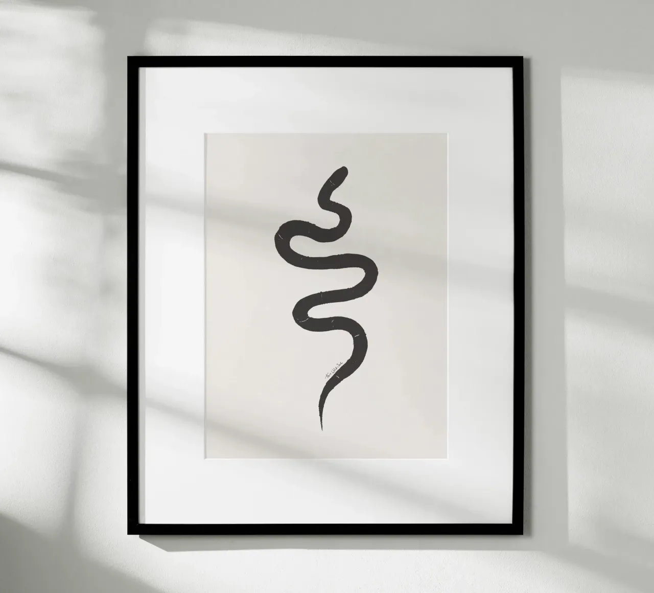 Gesso e carbone Organico Minimalista Boho Snake carta hahnemühle da This Wild Soul - Illustration