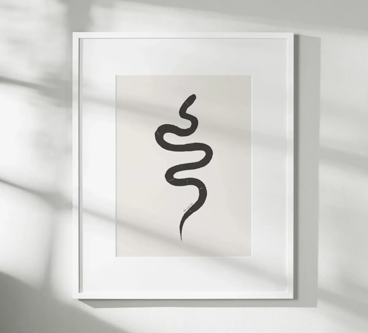 Gesso e carbone Organico Minimalista Boho Snake carta hahnemühle da This Wild Soul - Illustration