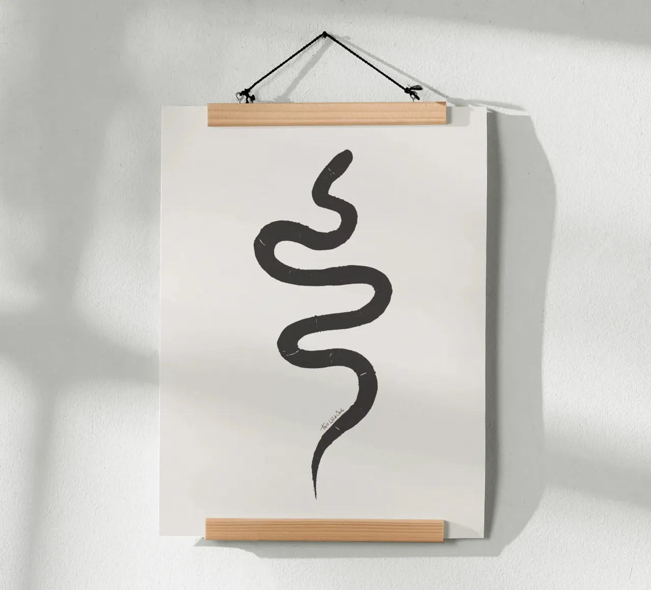 Gesso e carbone Organico Minimalista Boho Snake carta hahnemühle da This Wild Soul - Illustration