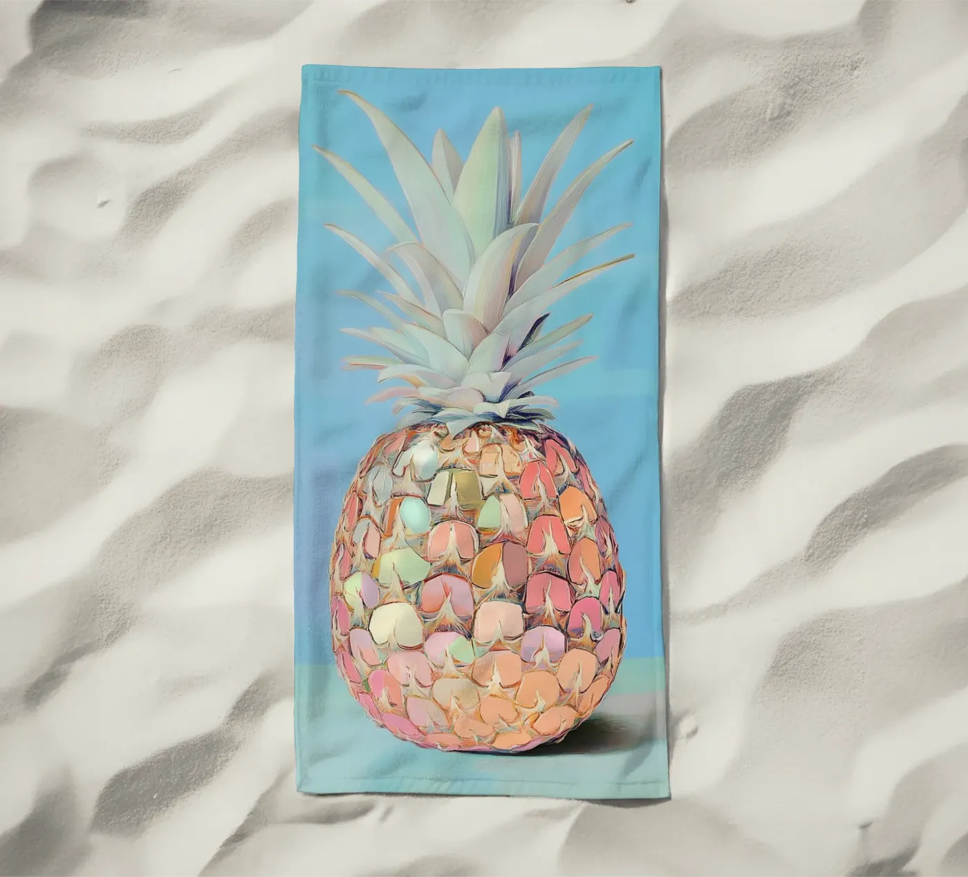 Disco Pineapple light blue telo mare da Carinaprint