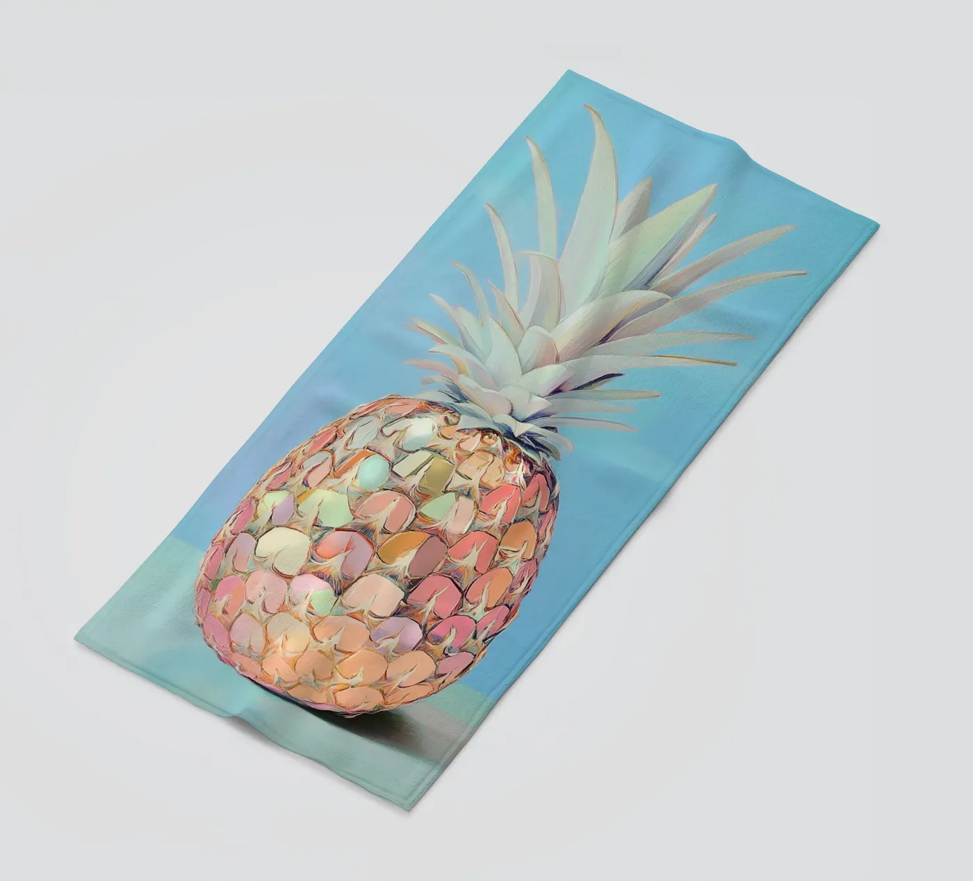Disco Pineapple light blue telo mare da Carinaprint