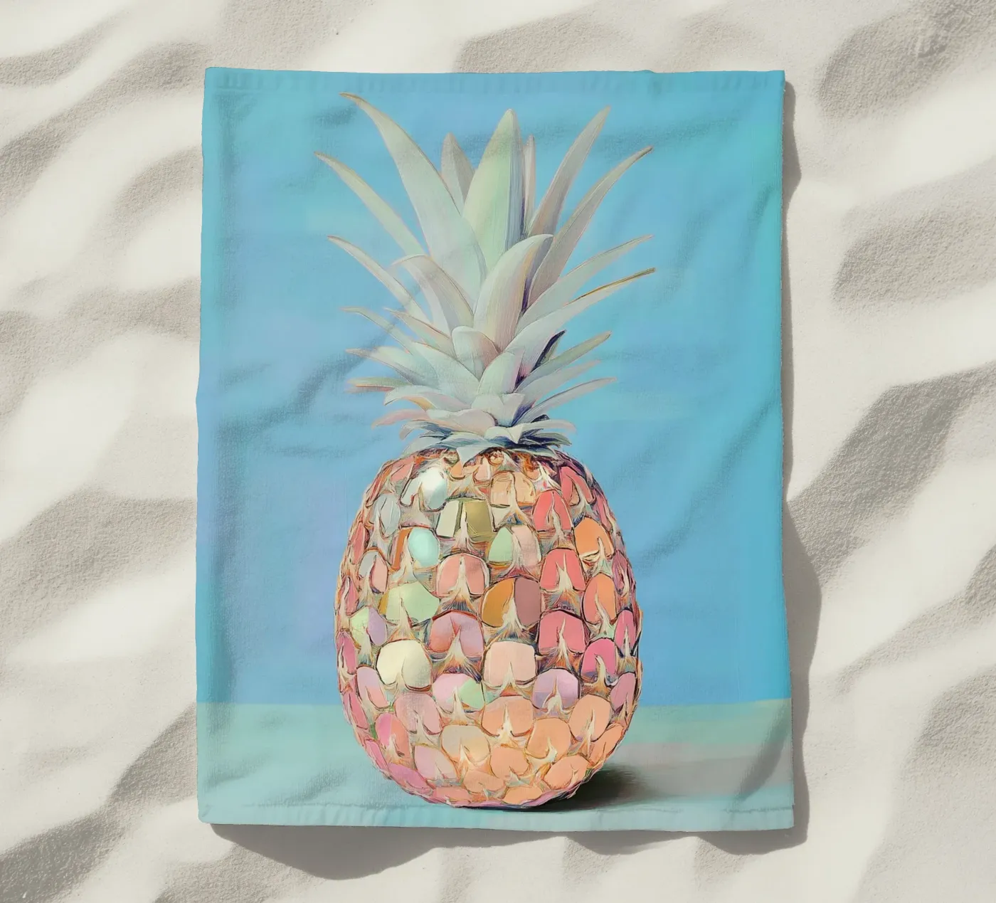 Disco Pineapple light blue telo mare da Carinaprint