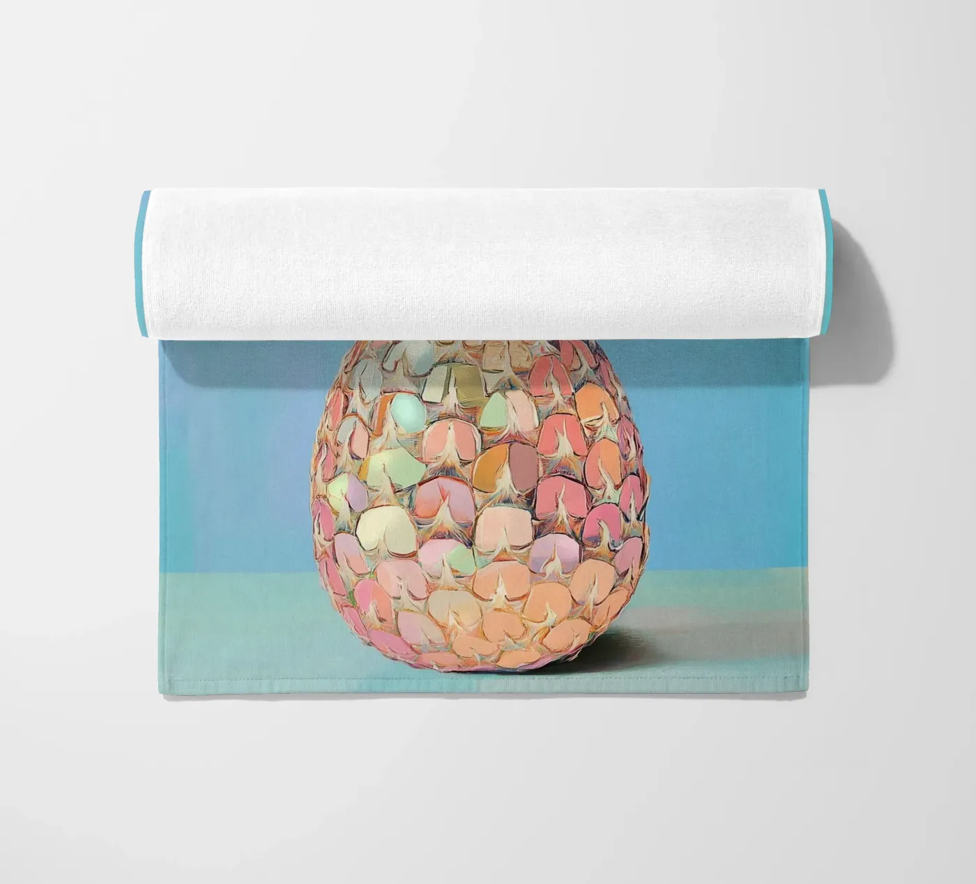 Disco Pineapple light blue telo mare da Carinaprint