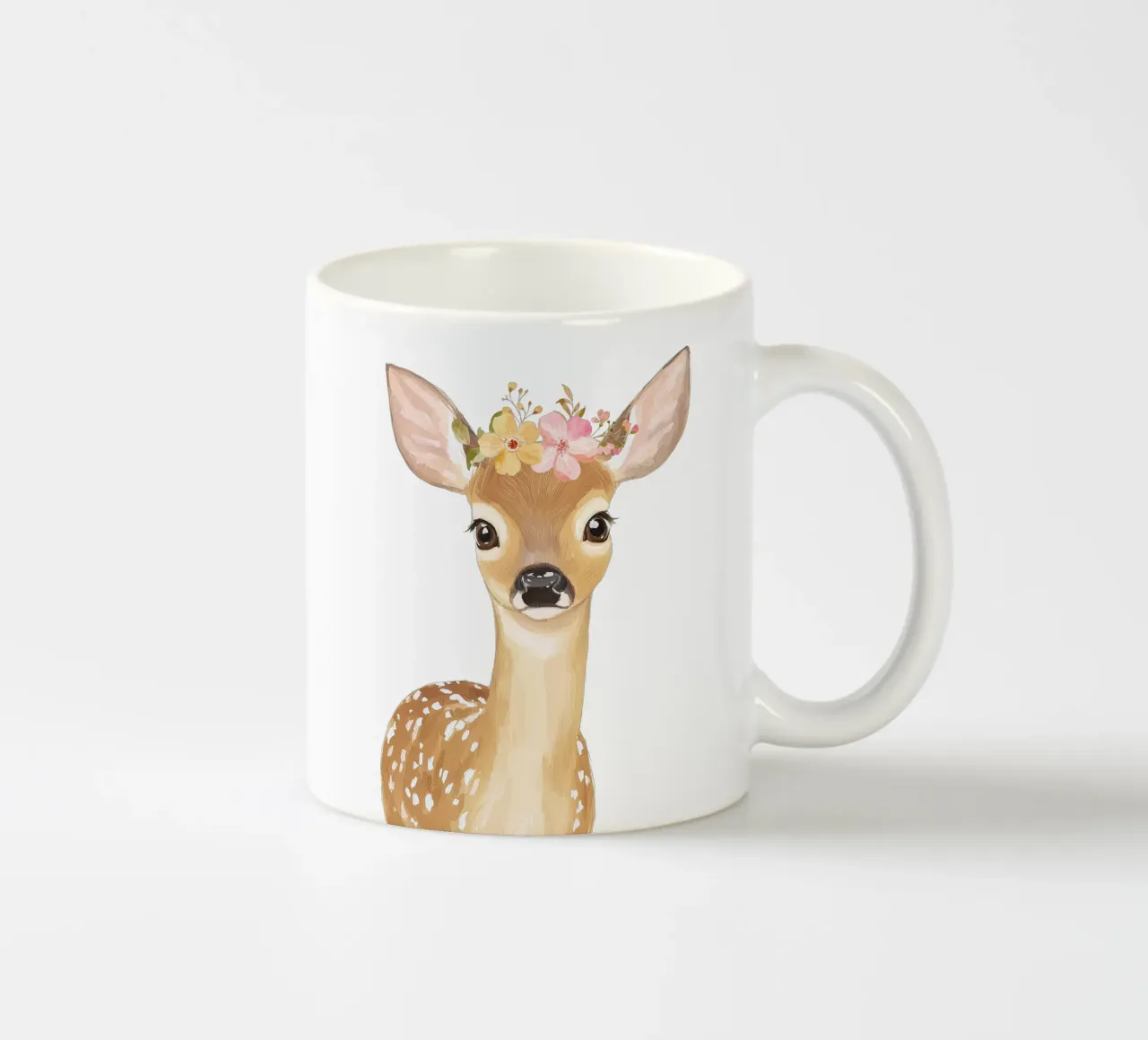 Poster de cerf floral, impression de cerf sauvage, impression de chambre d'enfant mignonne mug en céramique de Little Lola