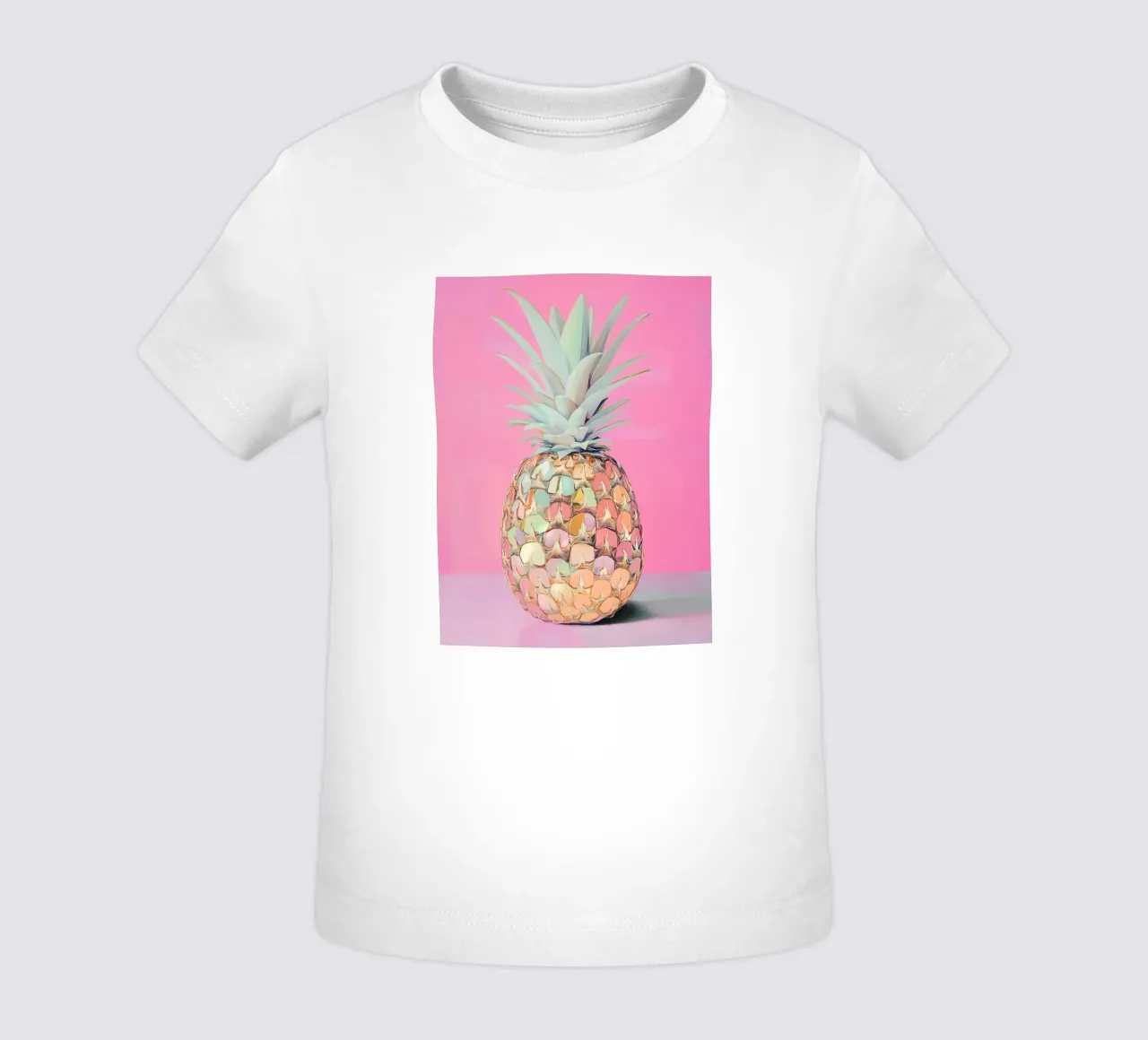 Pink pineapple disc baby t-shirt by Carinaprint