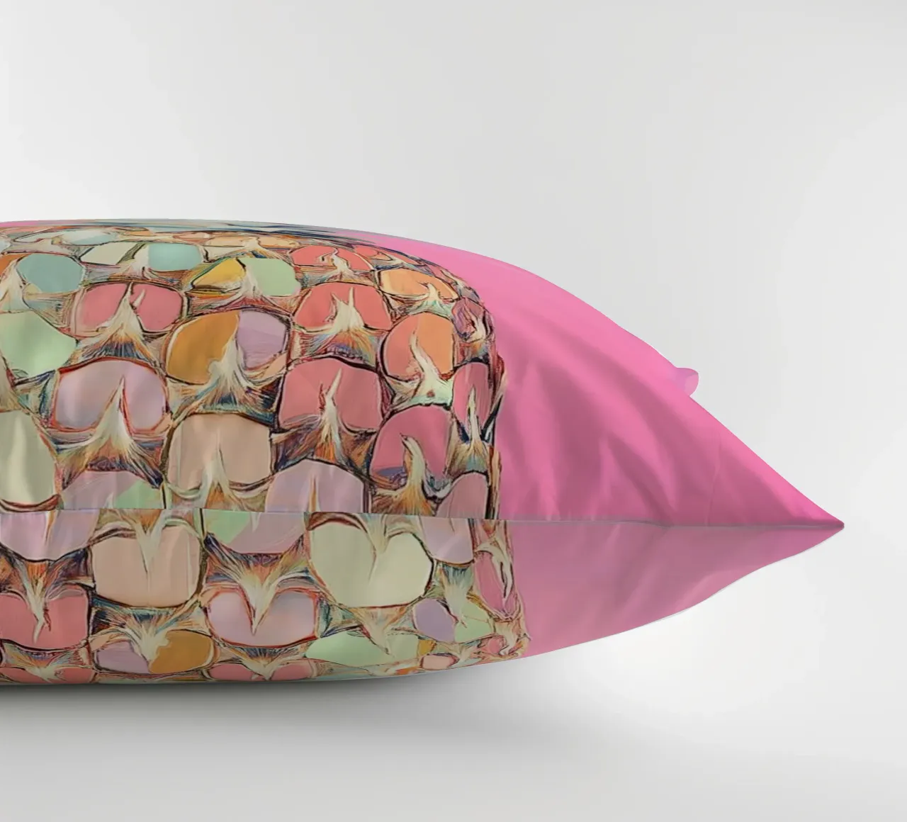 Pink pineapple disc decorative cushion by Carinaprint