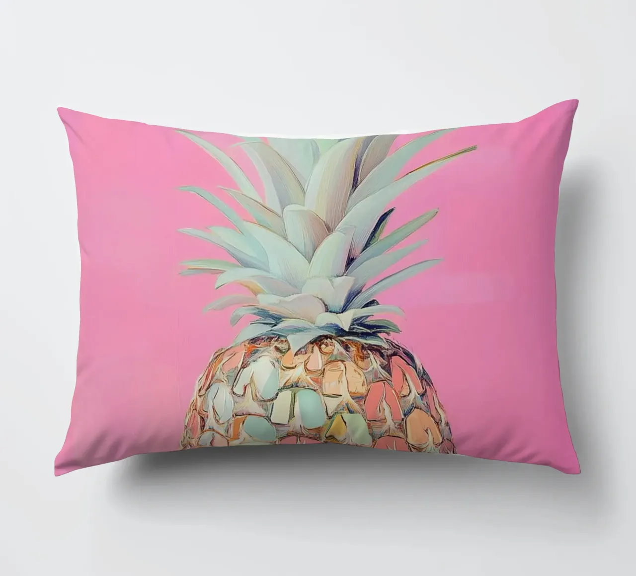 Pink pineapple disc decorative cushion by Carinaprint
