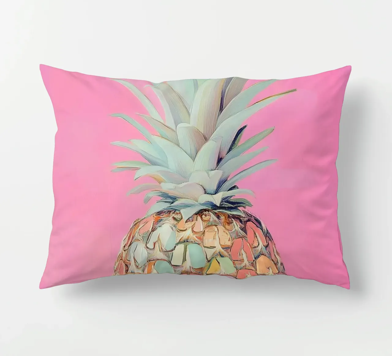 Pink pineapple disc decorative cushion by Carinaprint