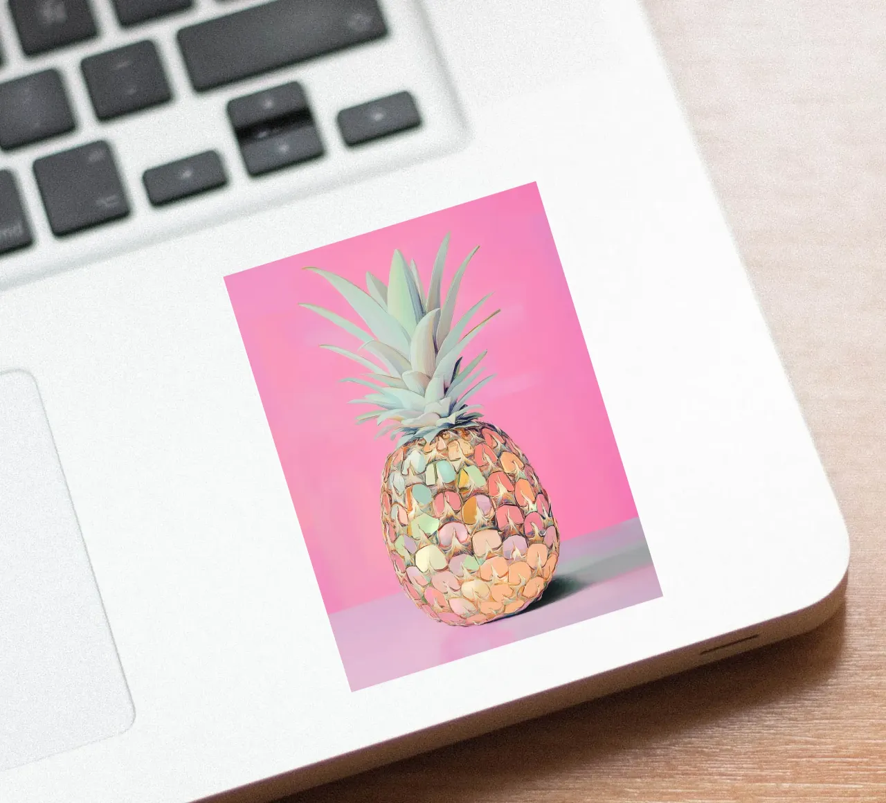 Pink pineapple disc sticker by Carinaprint