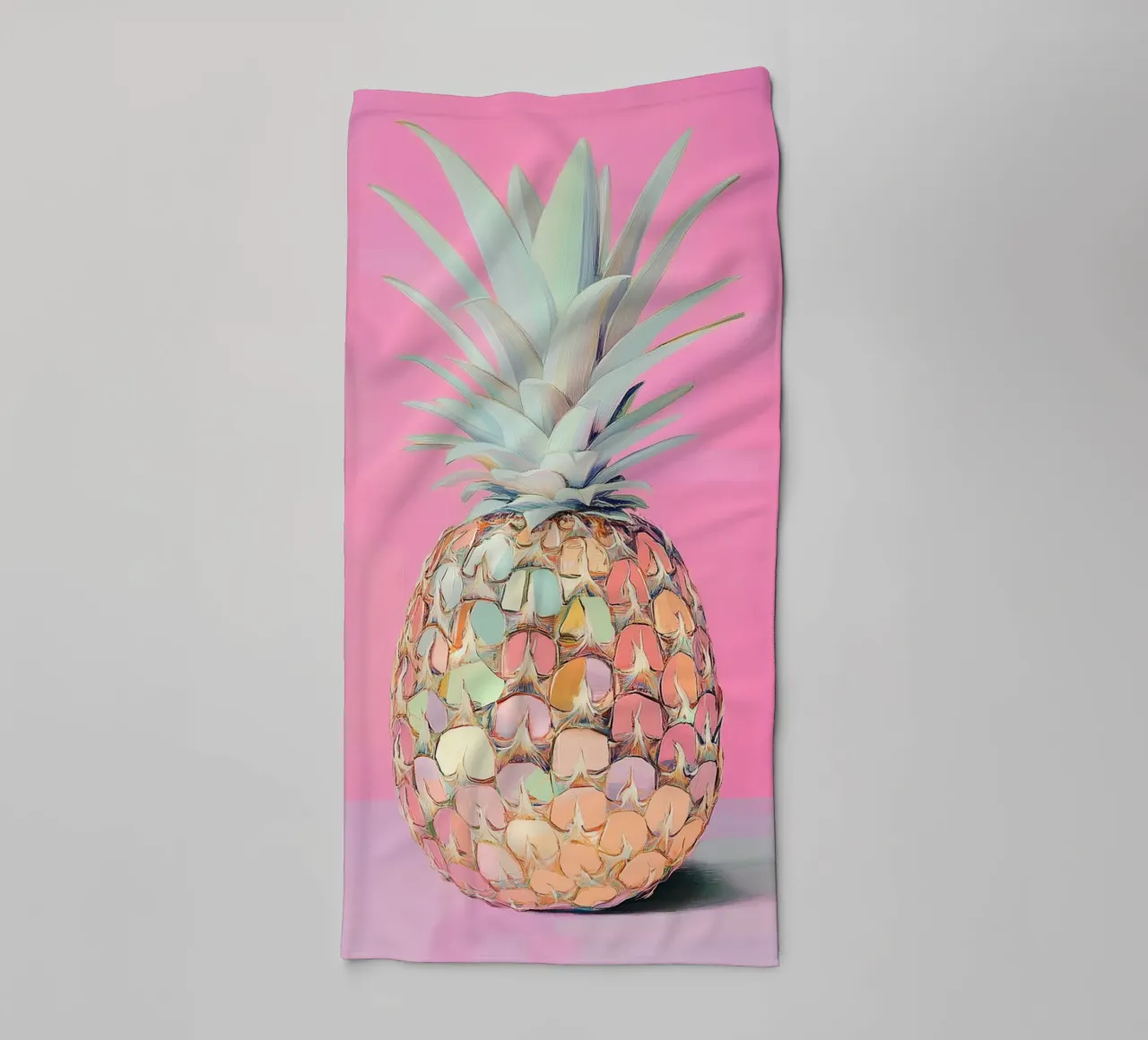 Pink pineapple disc towel by Carinaprint