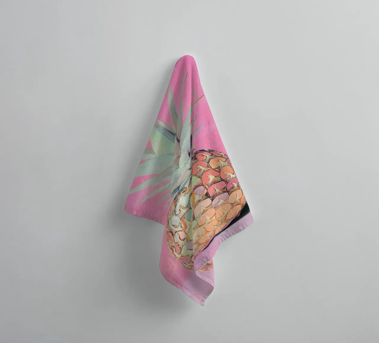 Pink pineapple disc towel by Carinaprint