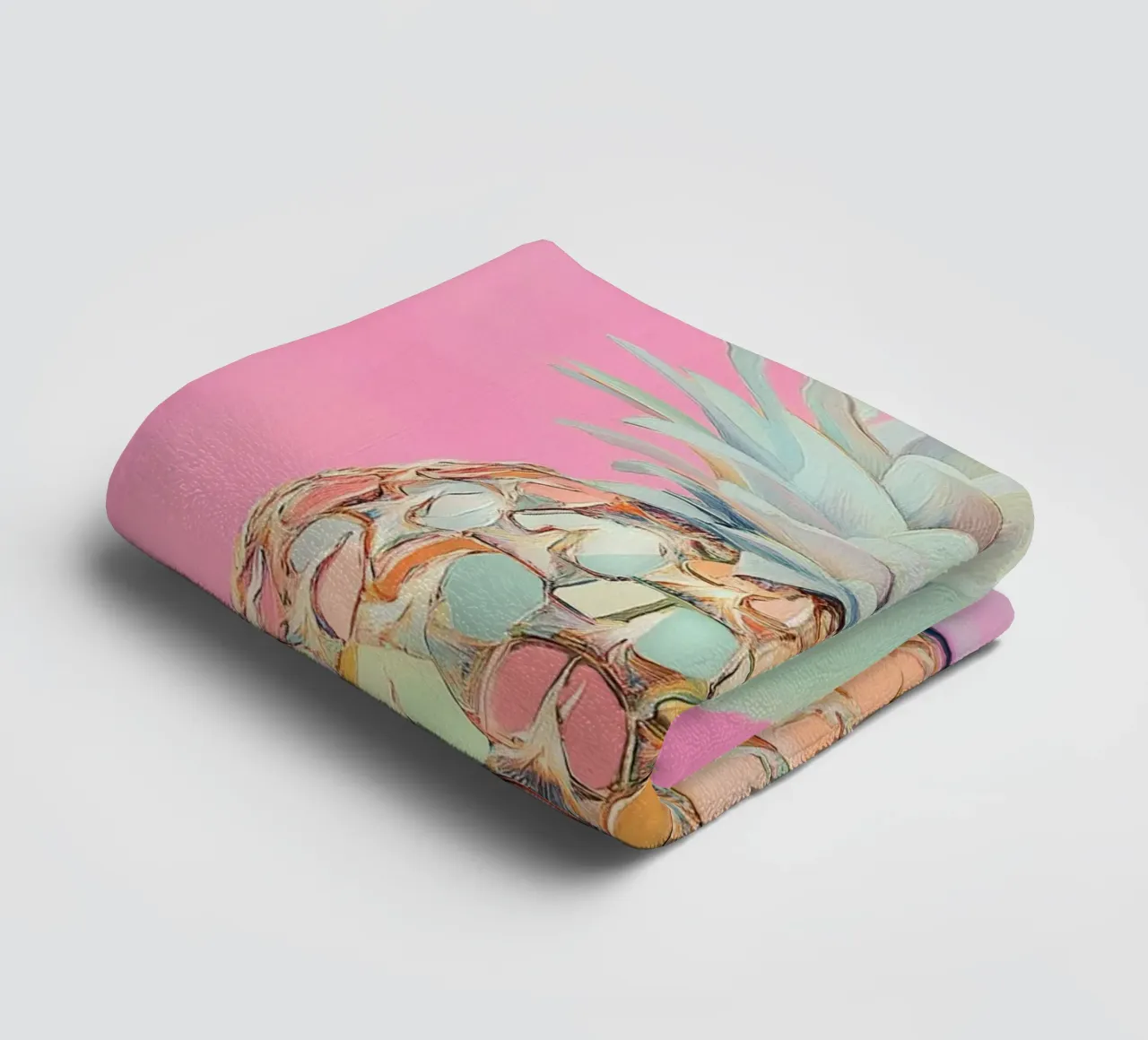 Pink pineapple disc towel by Carinaprint