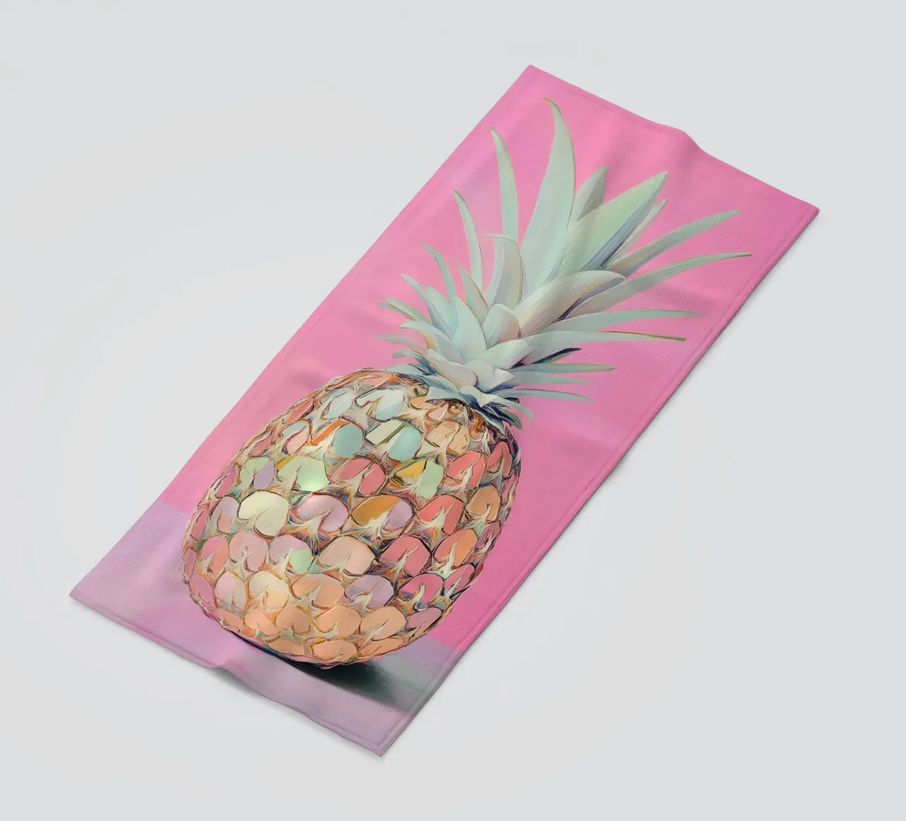 Disco di ananas rosa telo mare da Carinaprint