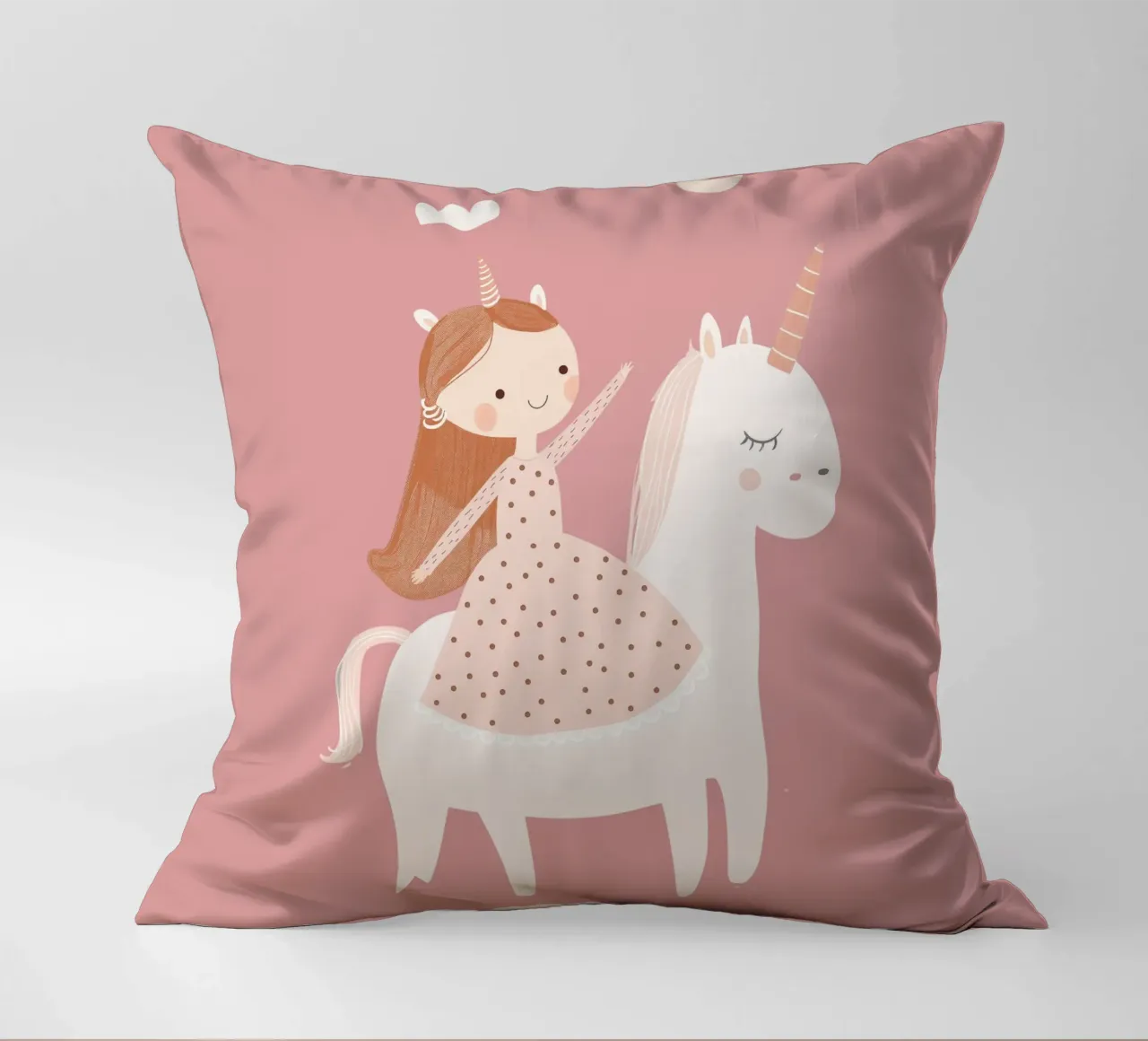 Unicorn Nursery Print, Kids Wall Art, Unicorn Poster decorative cushion by Little Lola