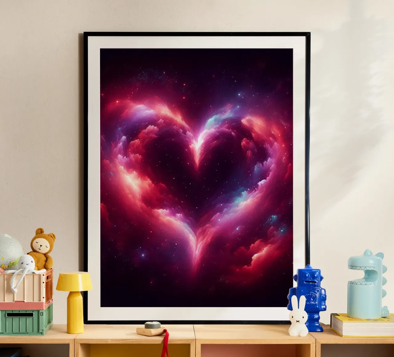 amore Sotto un cielo infuocato poster con telaio in plastica da ZARAH
