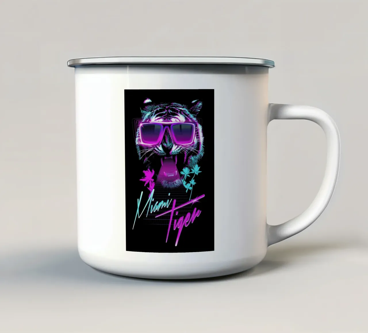 Miami Tiger Emaille Tasse von Róbert Farkas
