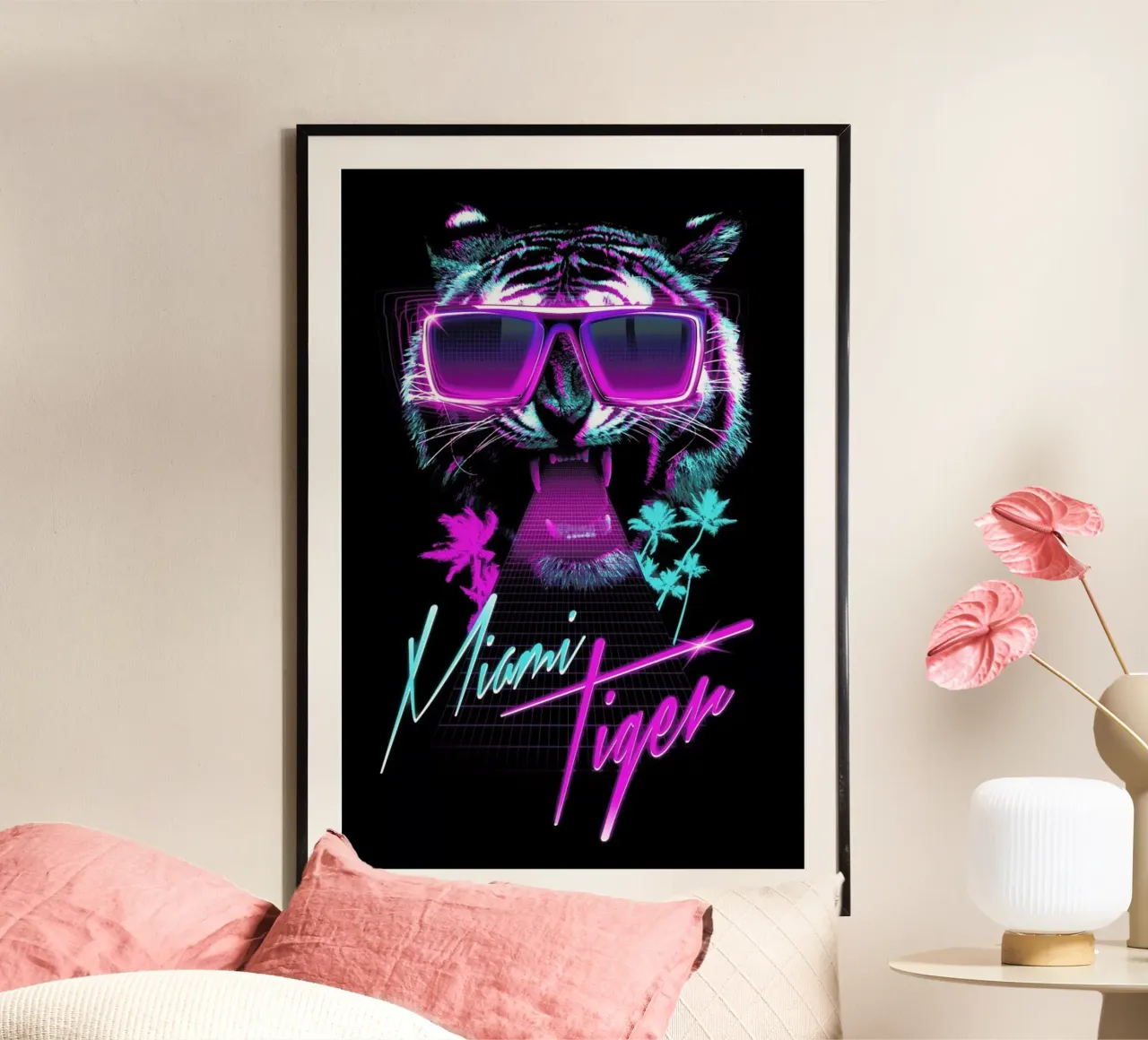 Miami Tiger poster con telaio in plastica da Róbert Farkas